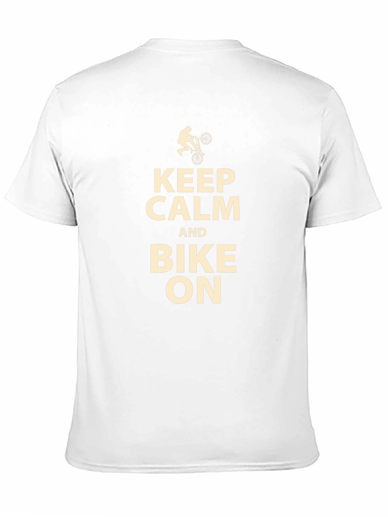 Keep Calm and Bike On Black T-Shirt