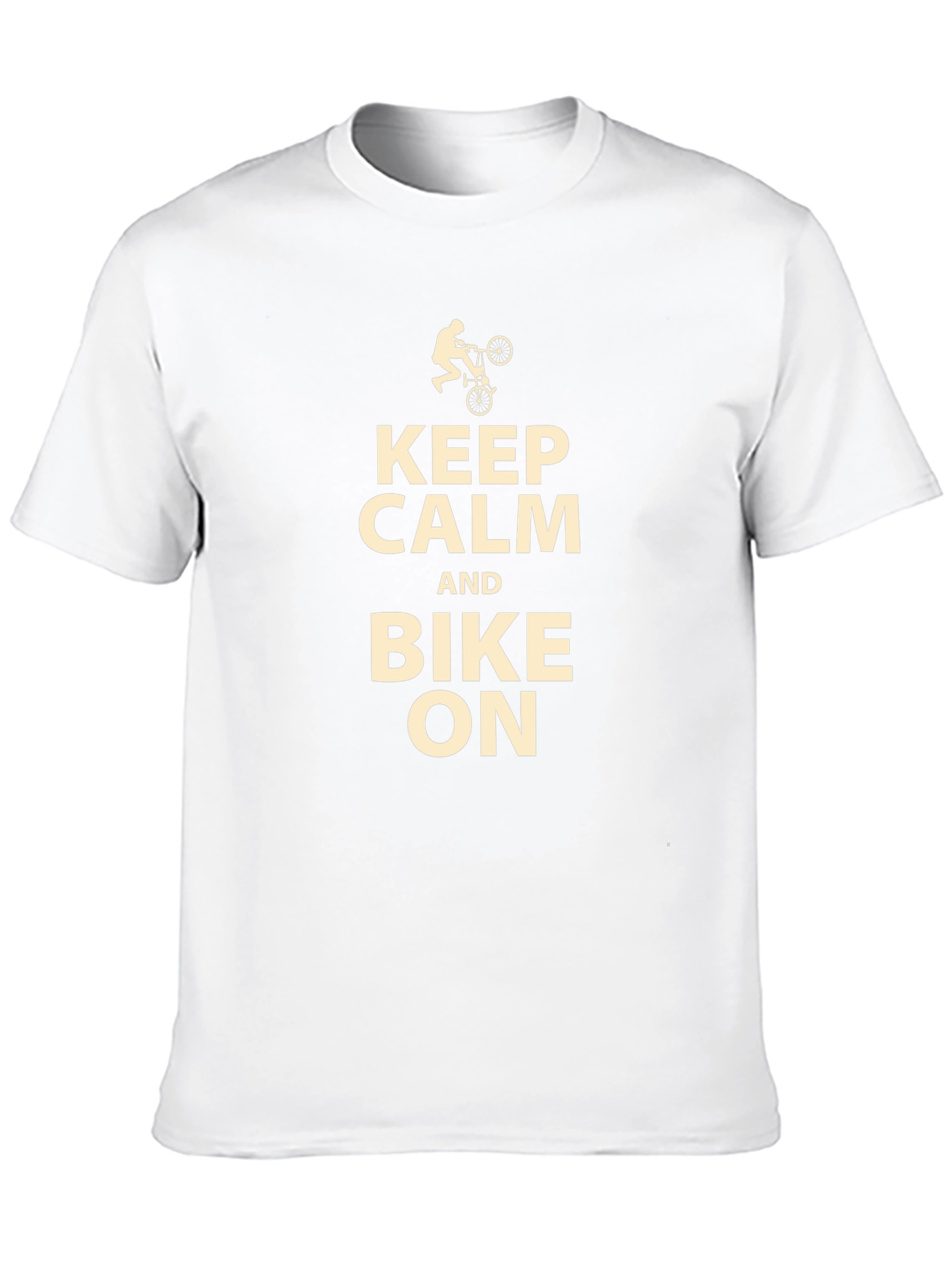Keep Calm and Bike On Black T-Shirt