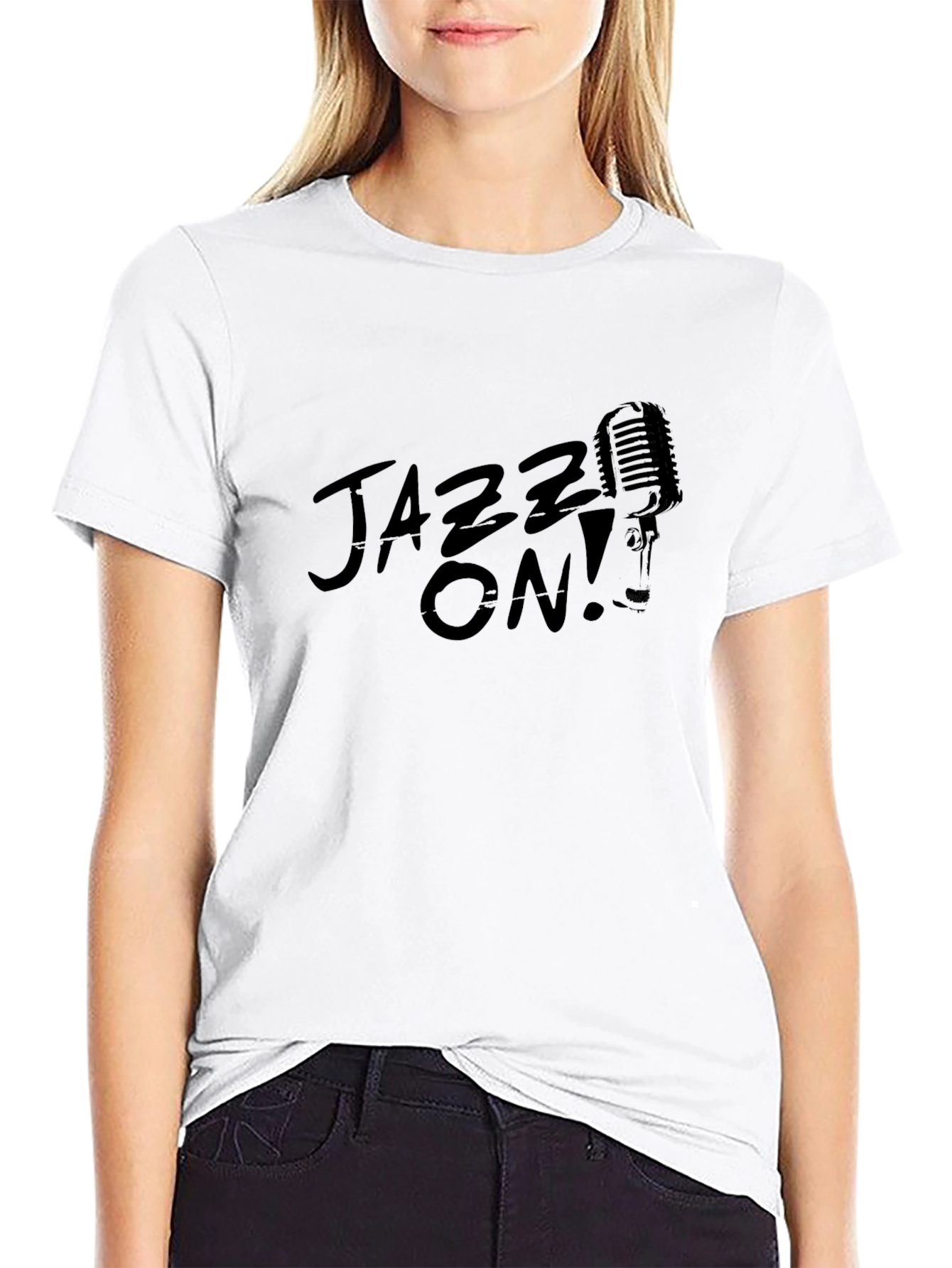 Jazz On! Black Graphic Print T-Shirt