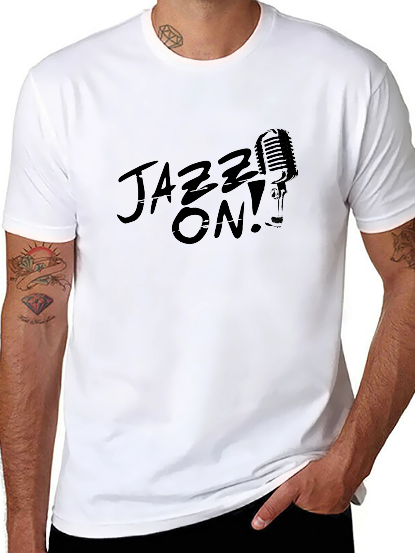 Jazz On! Black Graphic Print T-Shirt
