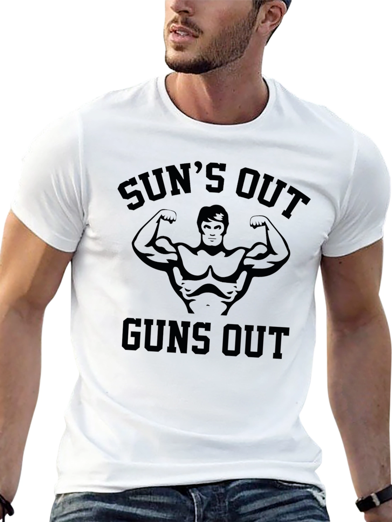 Suns Out Guns Out Graphic Tee - Black T-Shirt