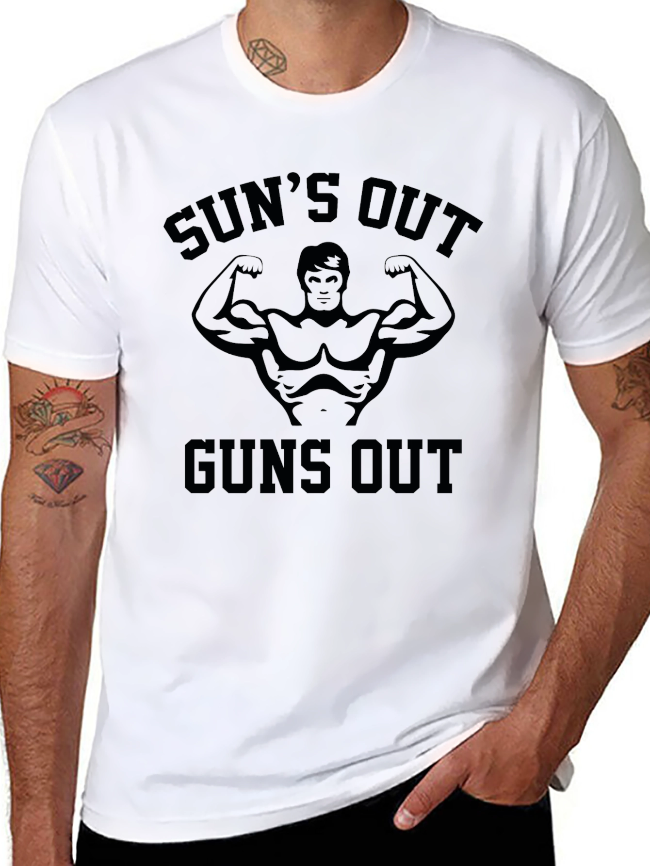 Suns Out Guns Out Graphic Tee - Black T-Shirt