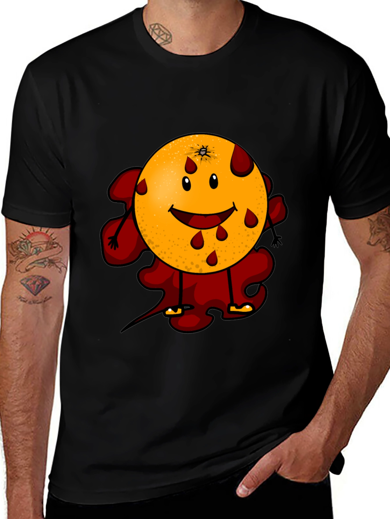 Bloody Orange Graphic Tee - Black