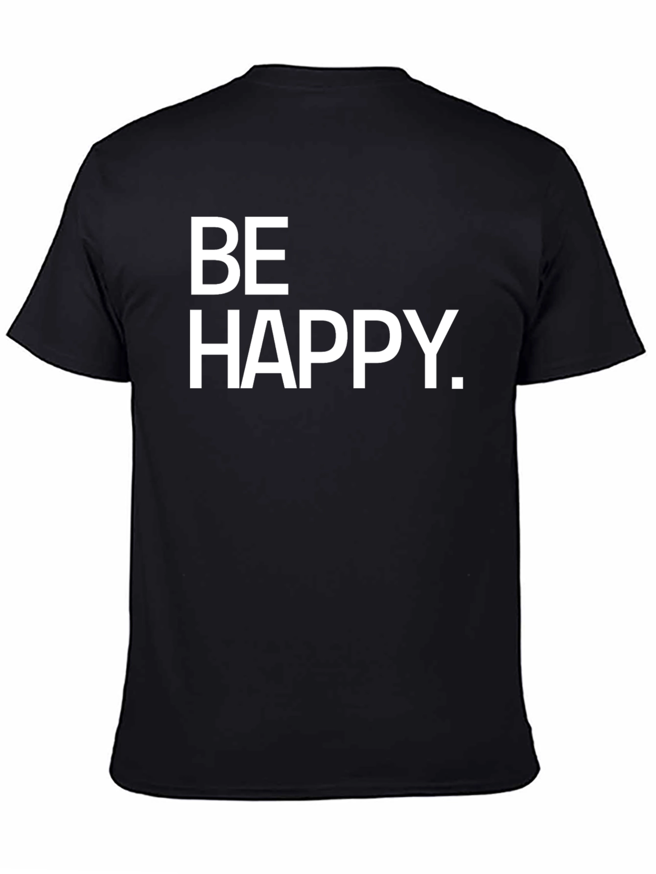 Be Happy Graphic Tee - Black Casual T-Shirt
