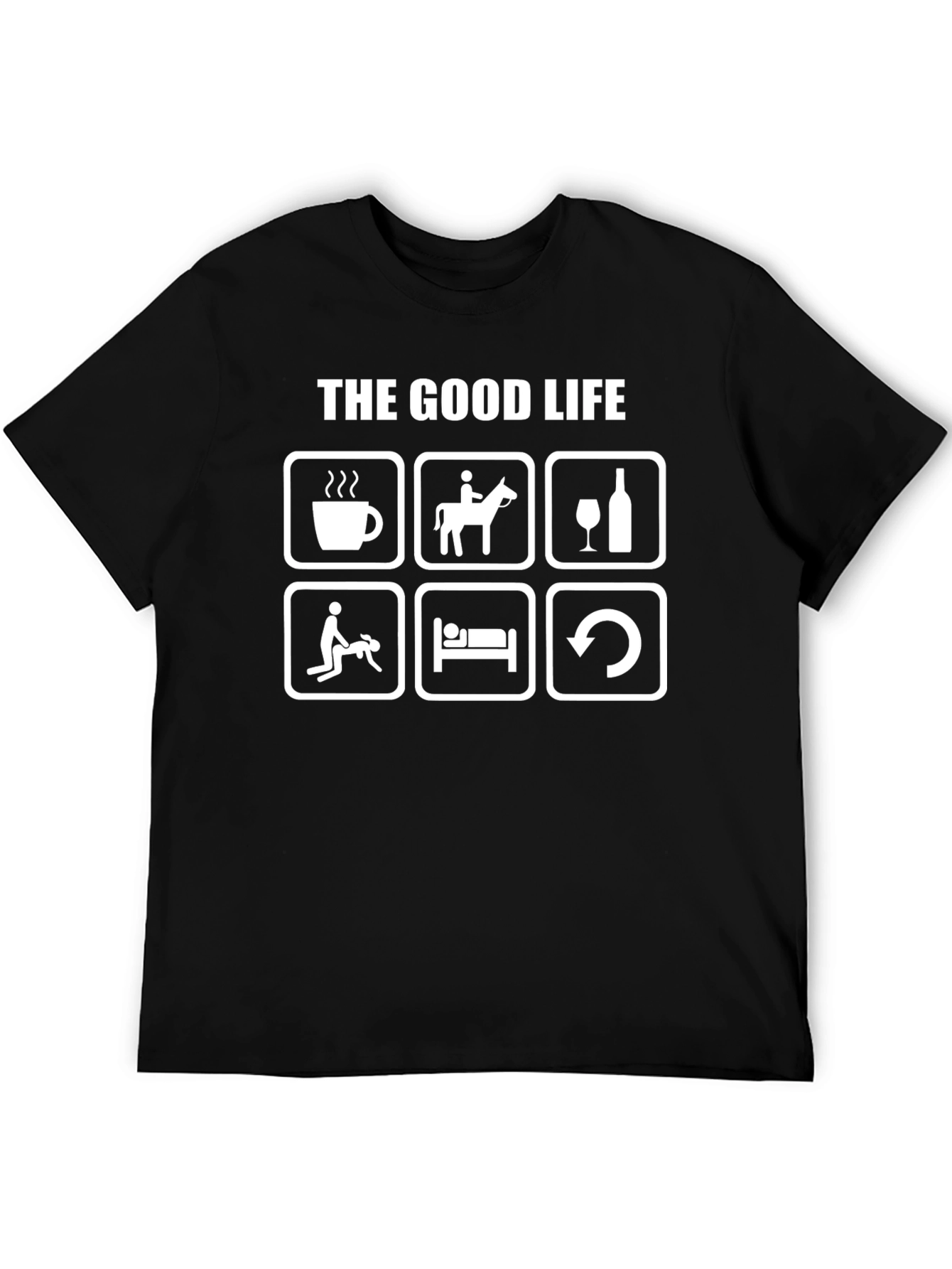The Good Life Graphic Tee - Black Cotton T-Shirt