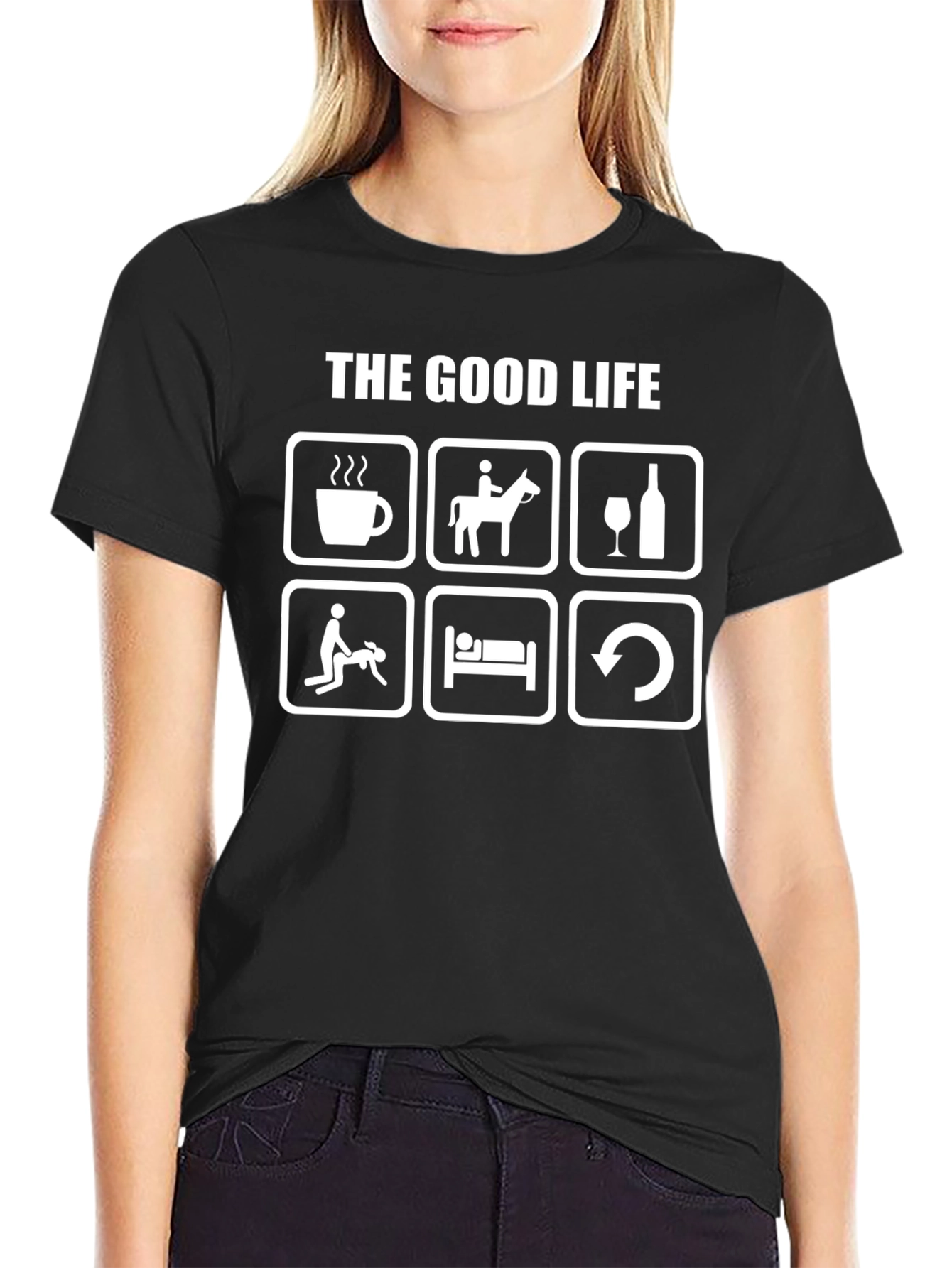 The Good Life Graphic Tee - Black Cotton T-Shirt