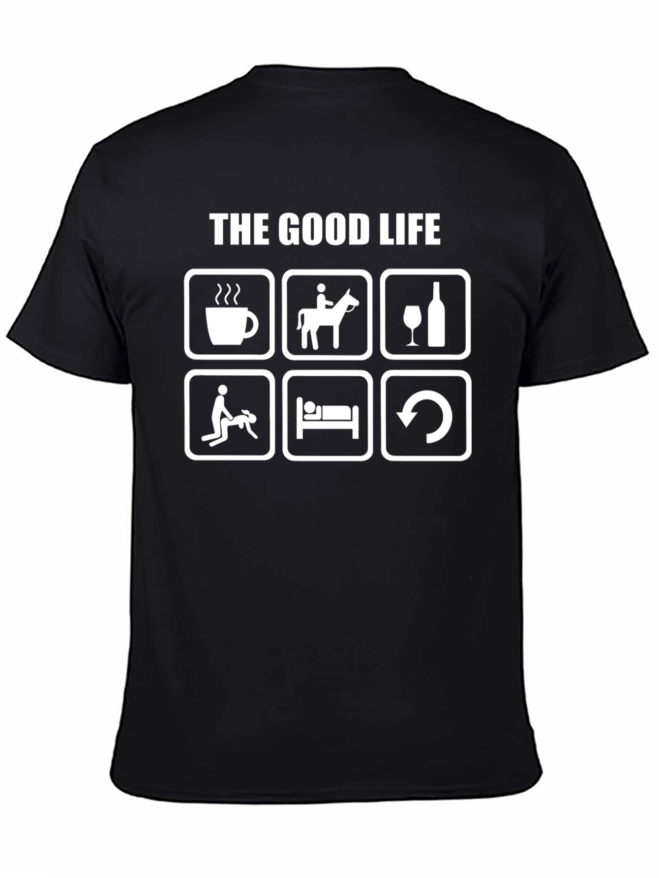 The Good Life Graphic Tee - Black Cotton T-Shirt