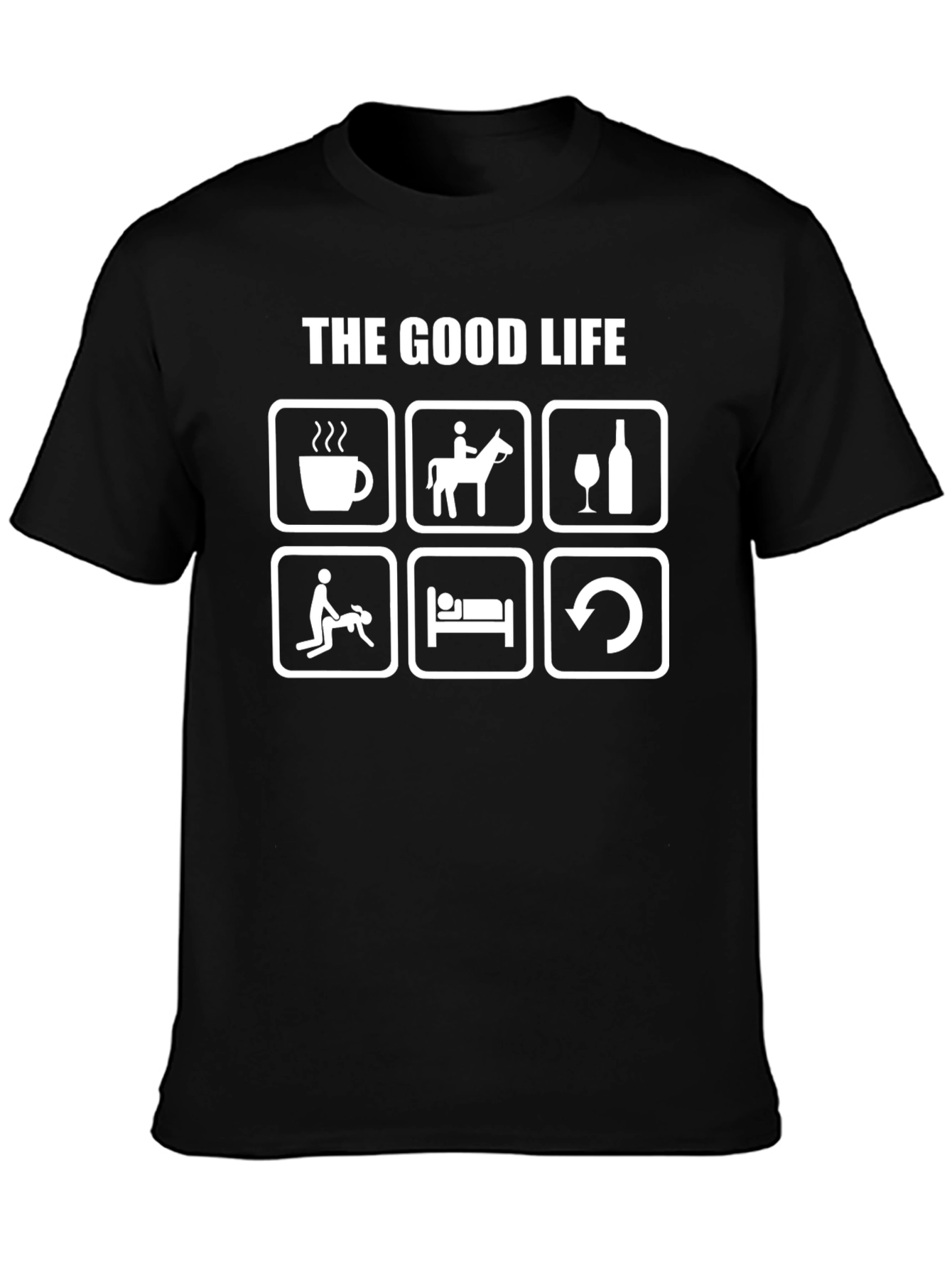 The Good Life Graphic Tee - Black Cotton T-Shirt