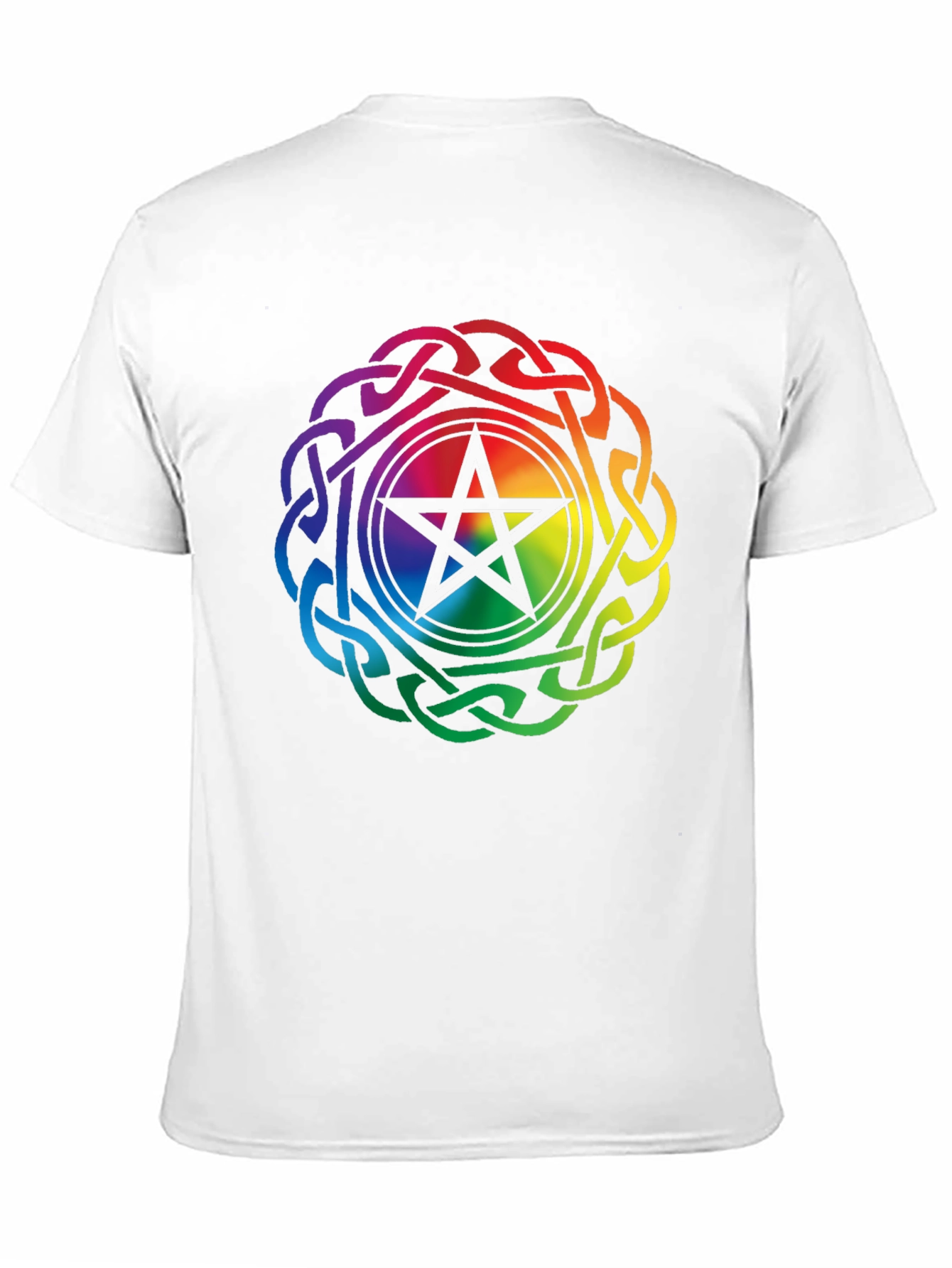 Rainbow Pentacle Celtic Knot Black T-Shirt