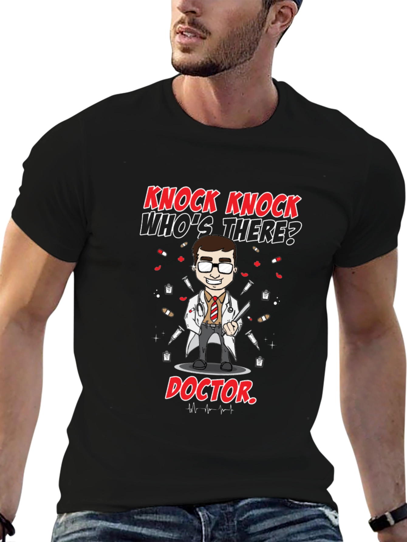 Knock Knock Doctor T-Shirt - Novelty Graphic Tee