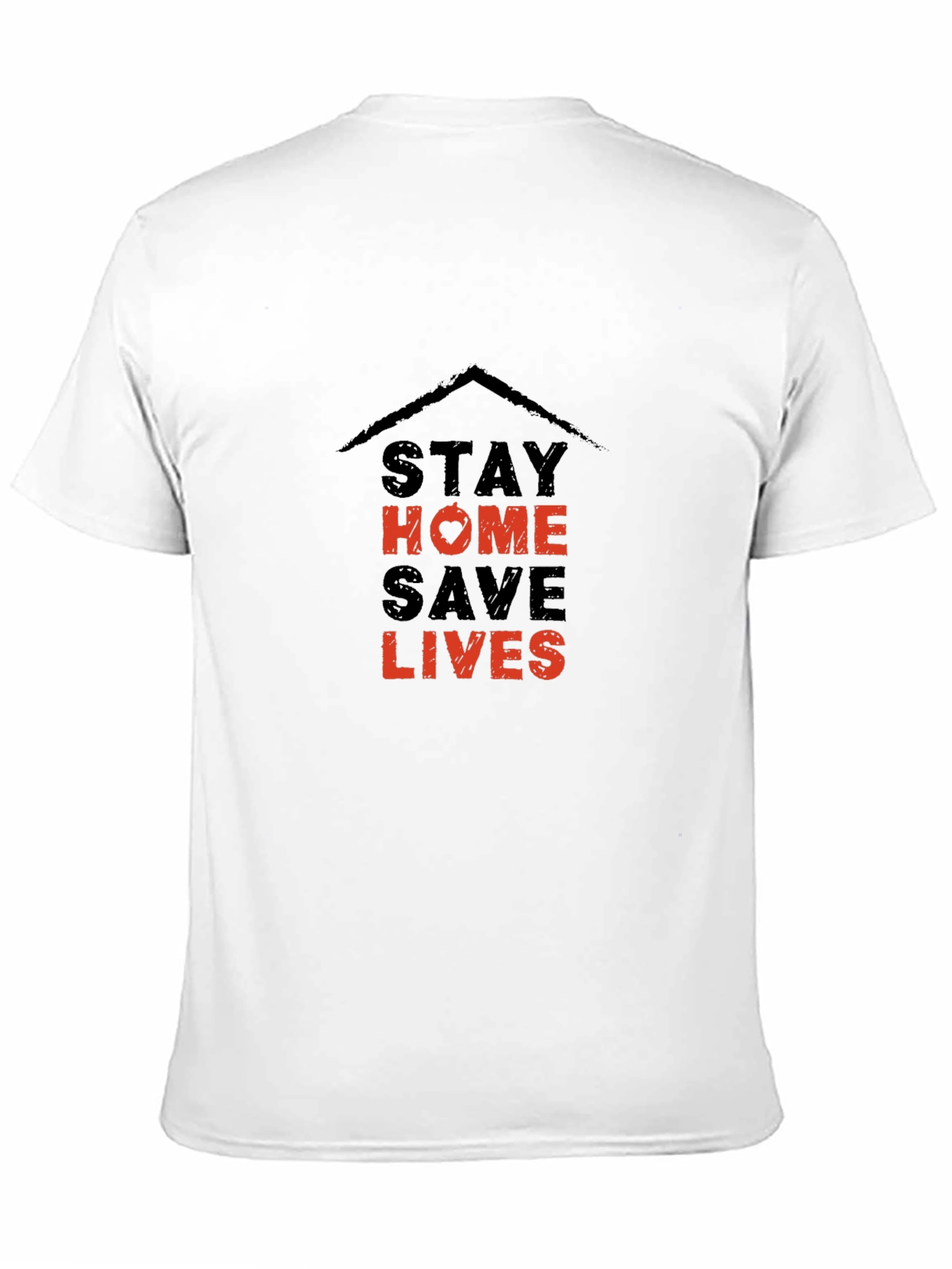 Stay Home Save Lives Black Graphic T-Shirt