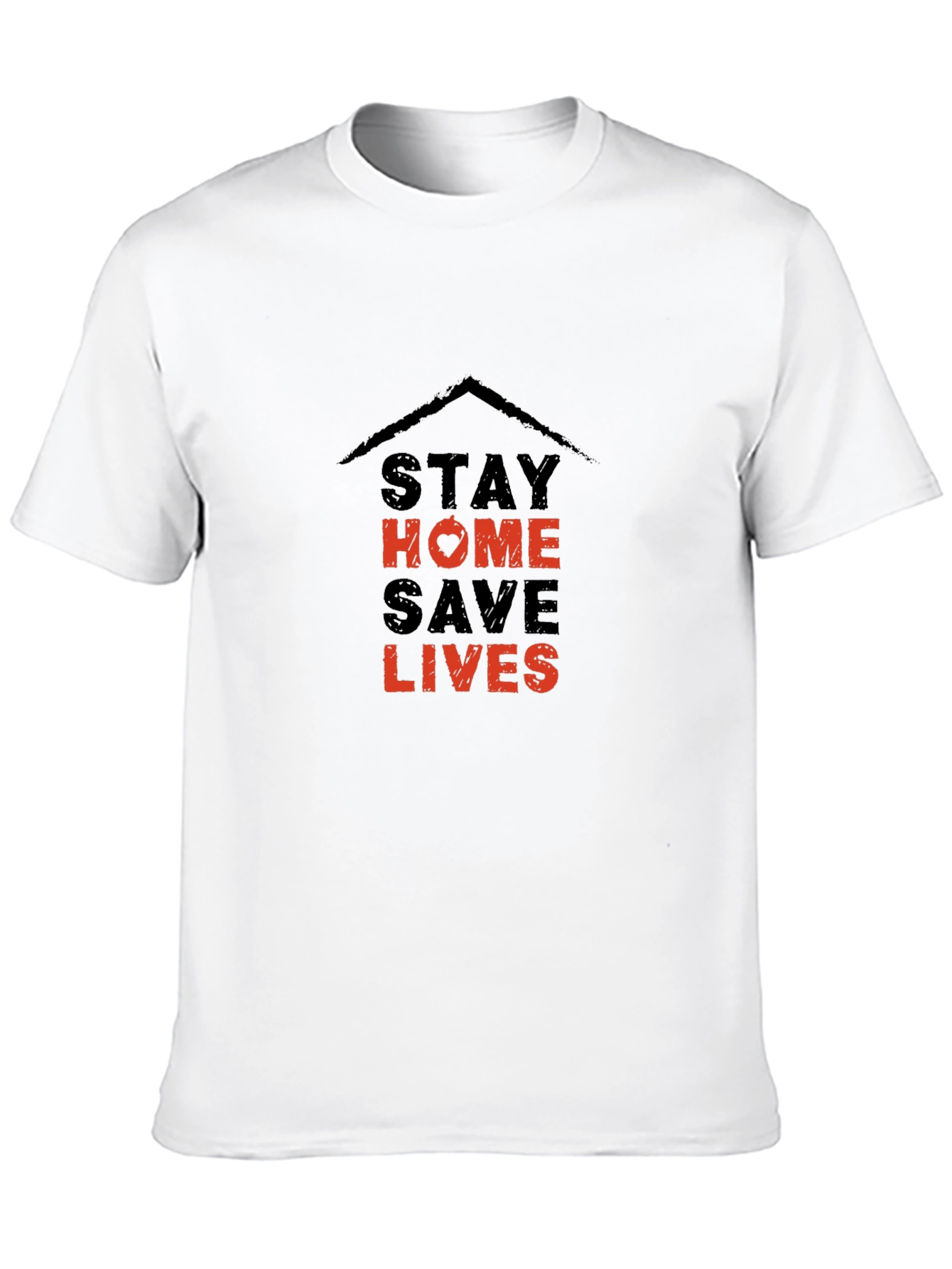 Stay Home Save Lives Black Graphic T-Shirt