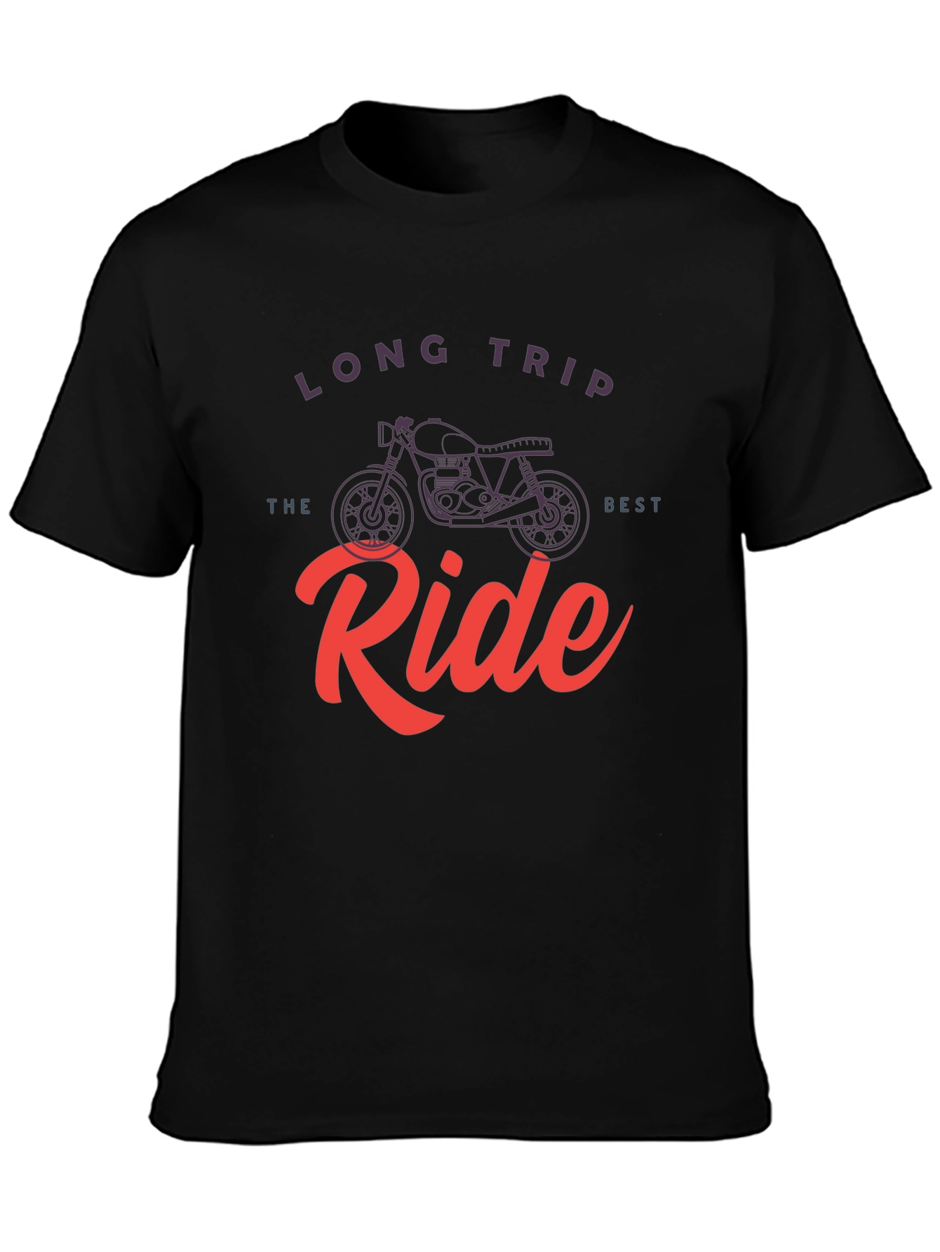 Long Trip Best Ride Motorcycle Graphic T-Shirt