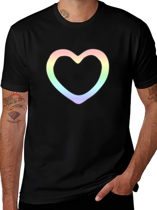 Heart Outline Graphic Tee - Stylish Black T-Shirt