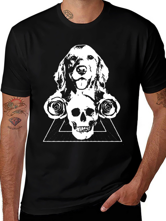 Dog Skull & Roses Graphic Tee