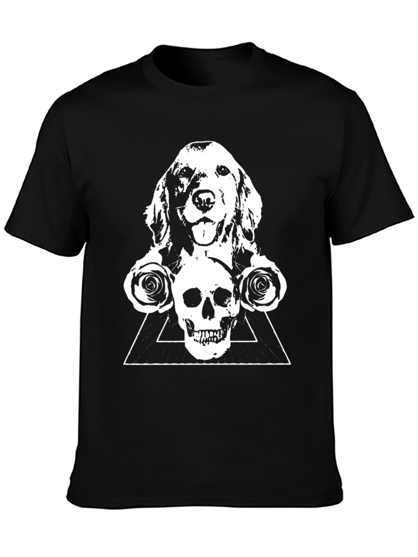 Dog Skull & Roses Graphic Tee