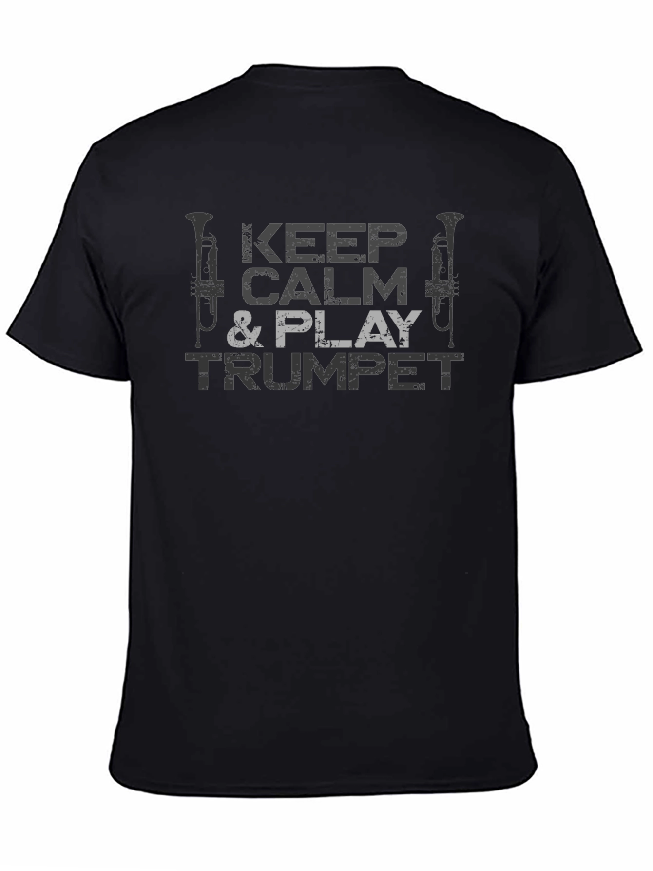 Keep Calm & Play Trumpet Black T-Shirt