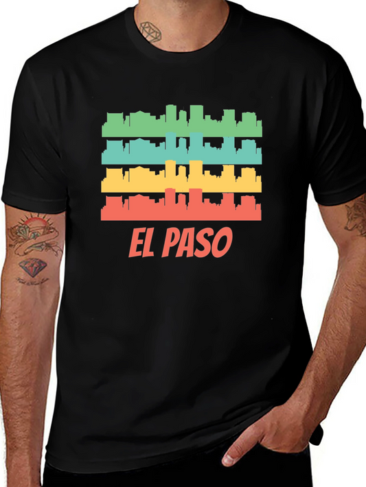 El Paso Retro Skyline Mens T-Shirt