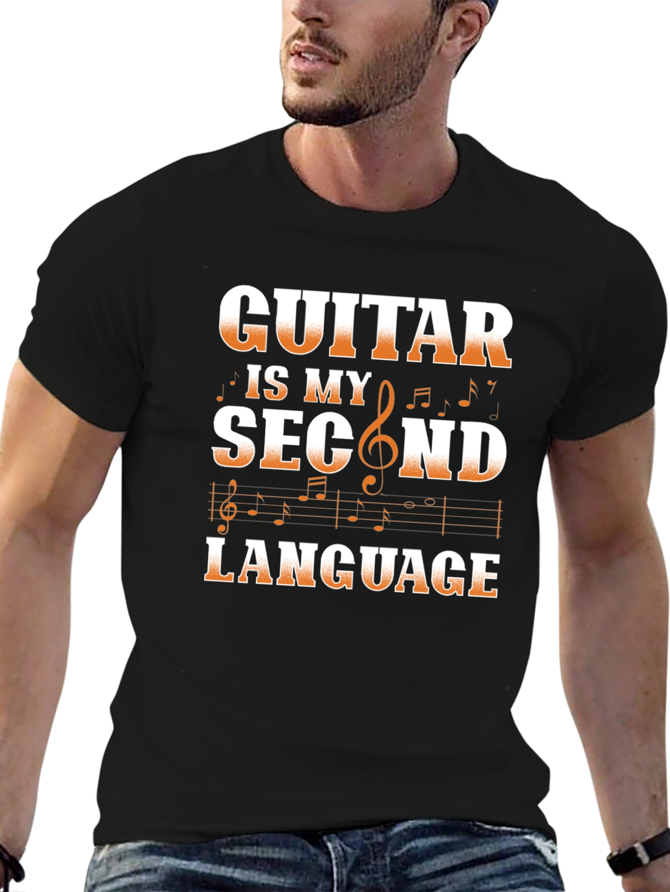 Guitar Is My Second Language Graphic Tee