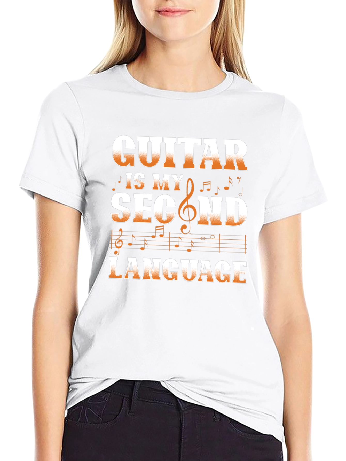 Guitar Is My Second Language Graphic Tee