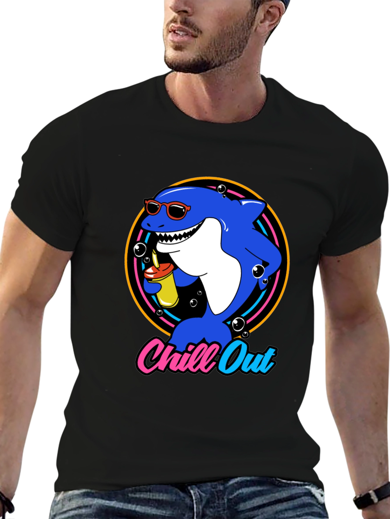 Chill Out Shark Graphic T-Shirt