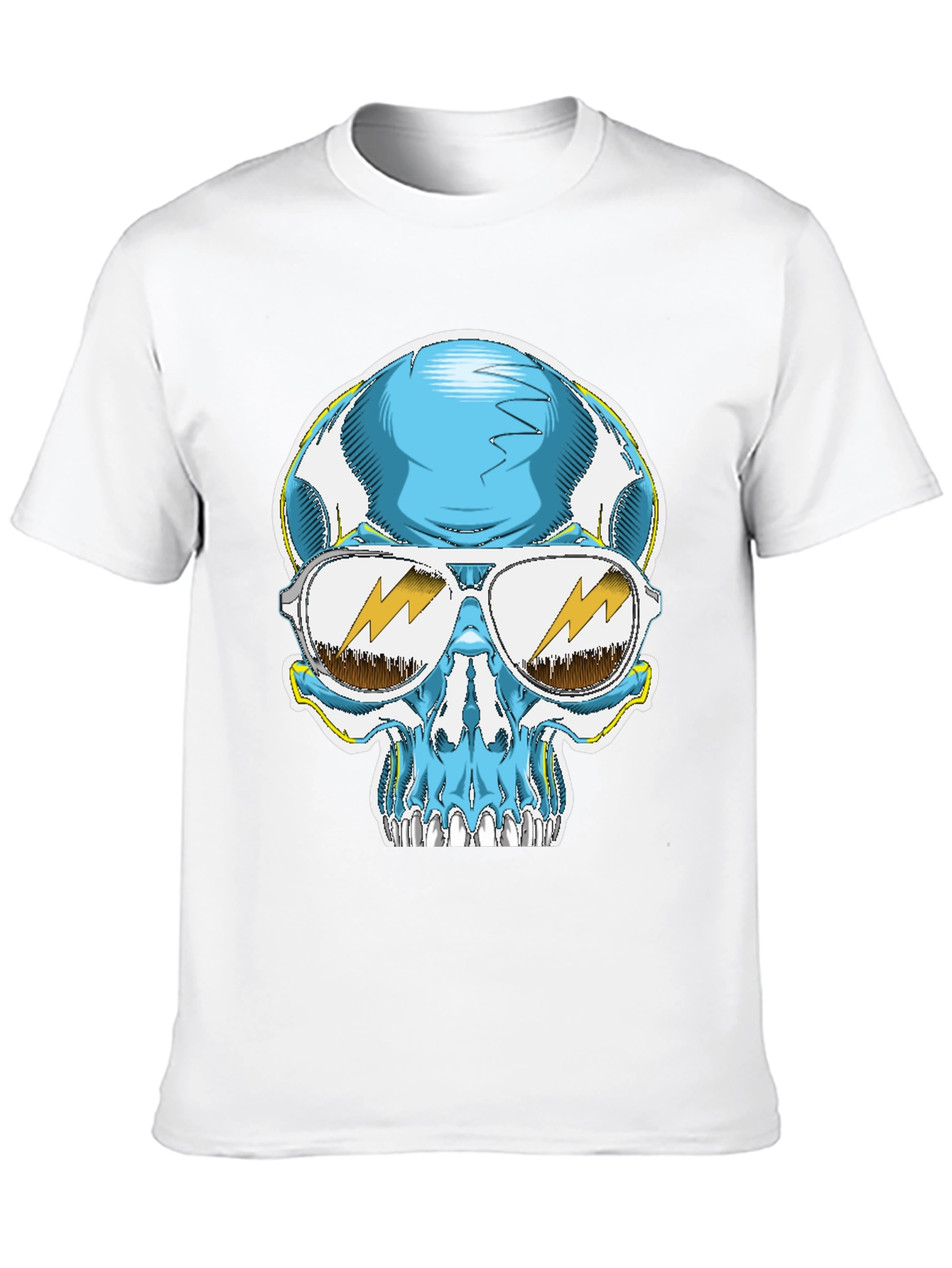 Skull Graphic Tee - Cool Blue Sunglasses