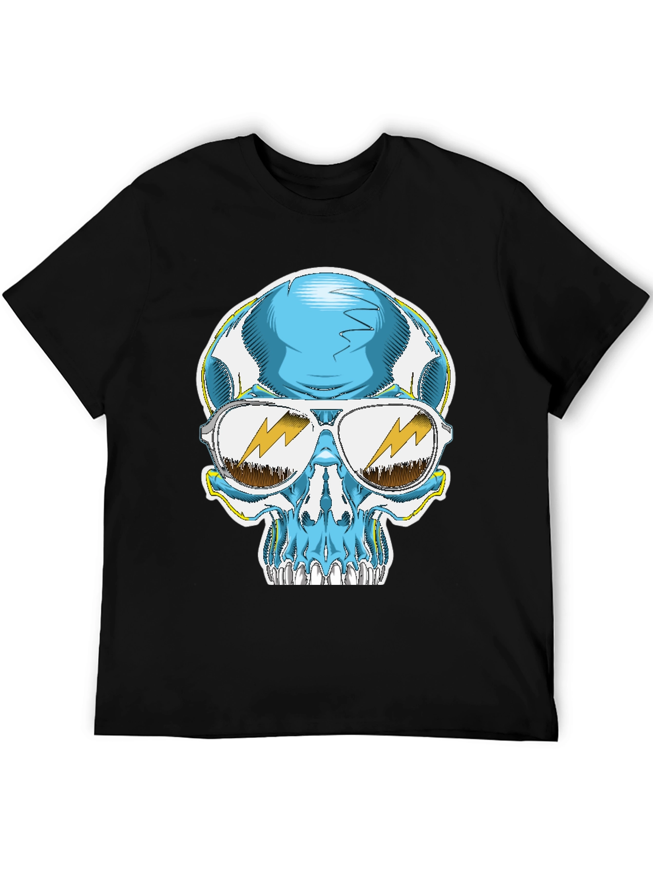Skull Graphic Tee - Cool Blue Sunglasses