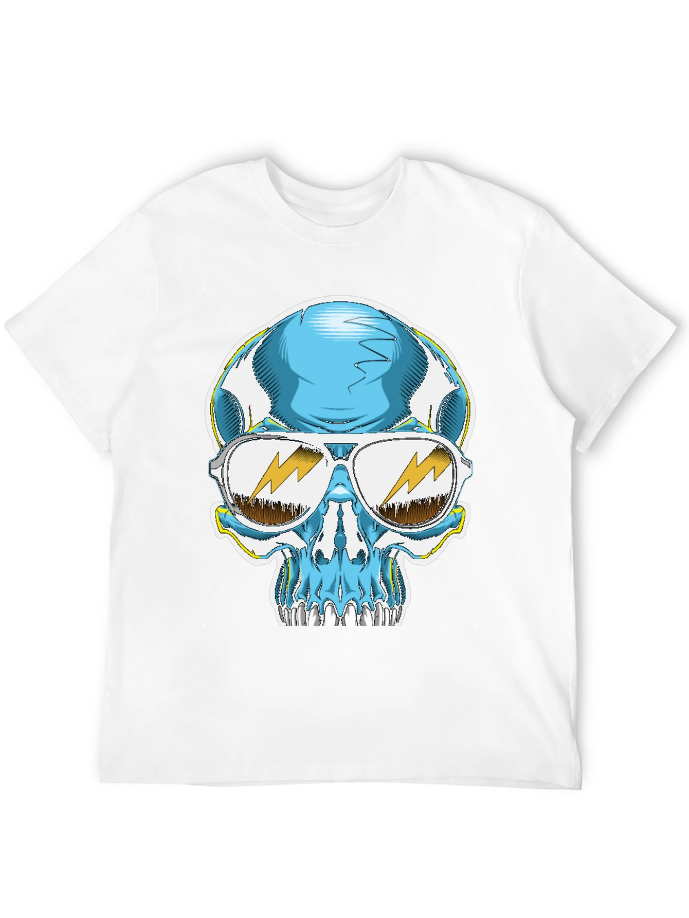 Skull Graphic Tee - Cool Blue Sunglasses