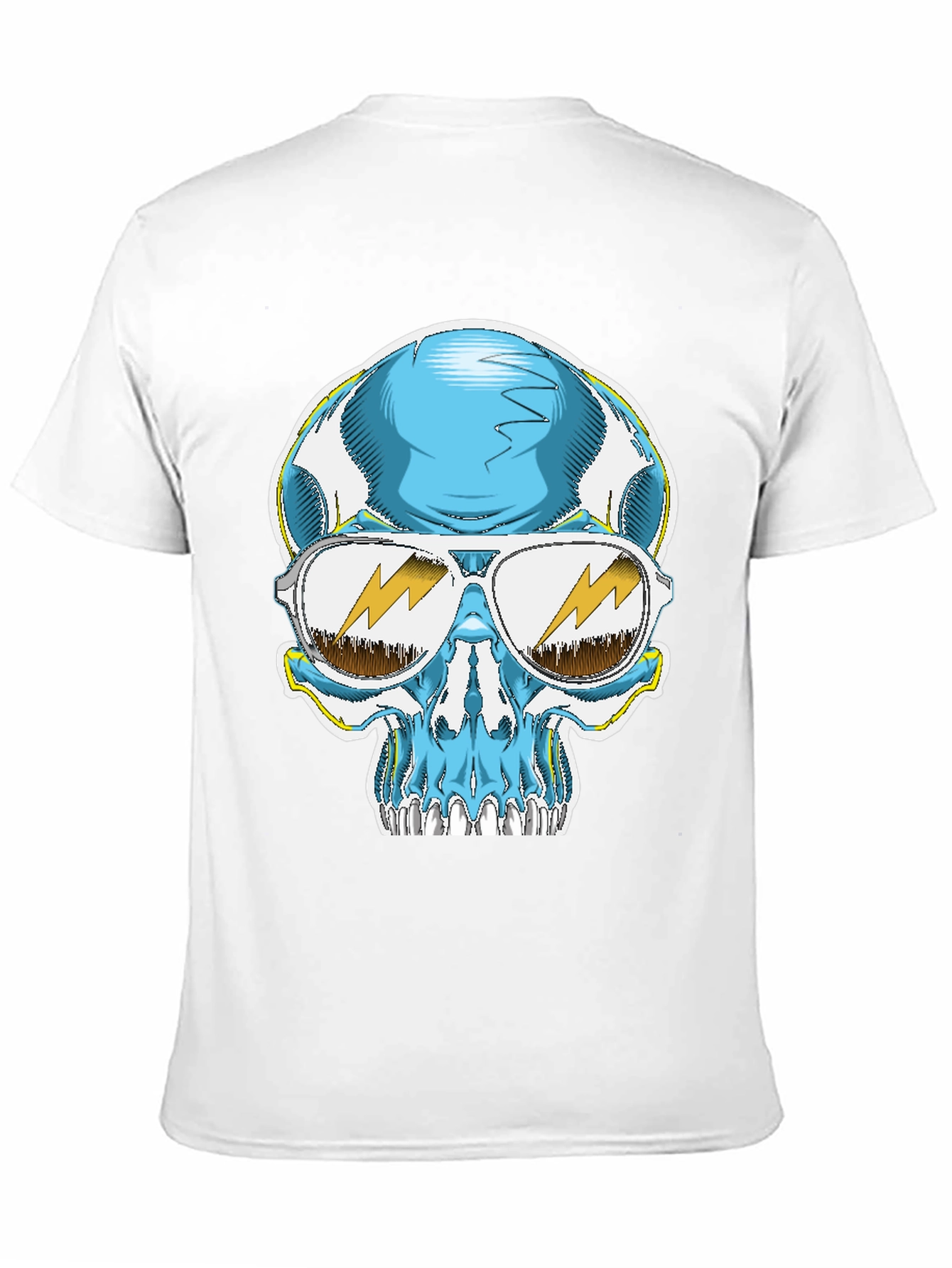 Skull Graphic Tee - Cool Blue Sunglasses