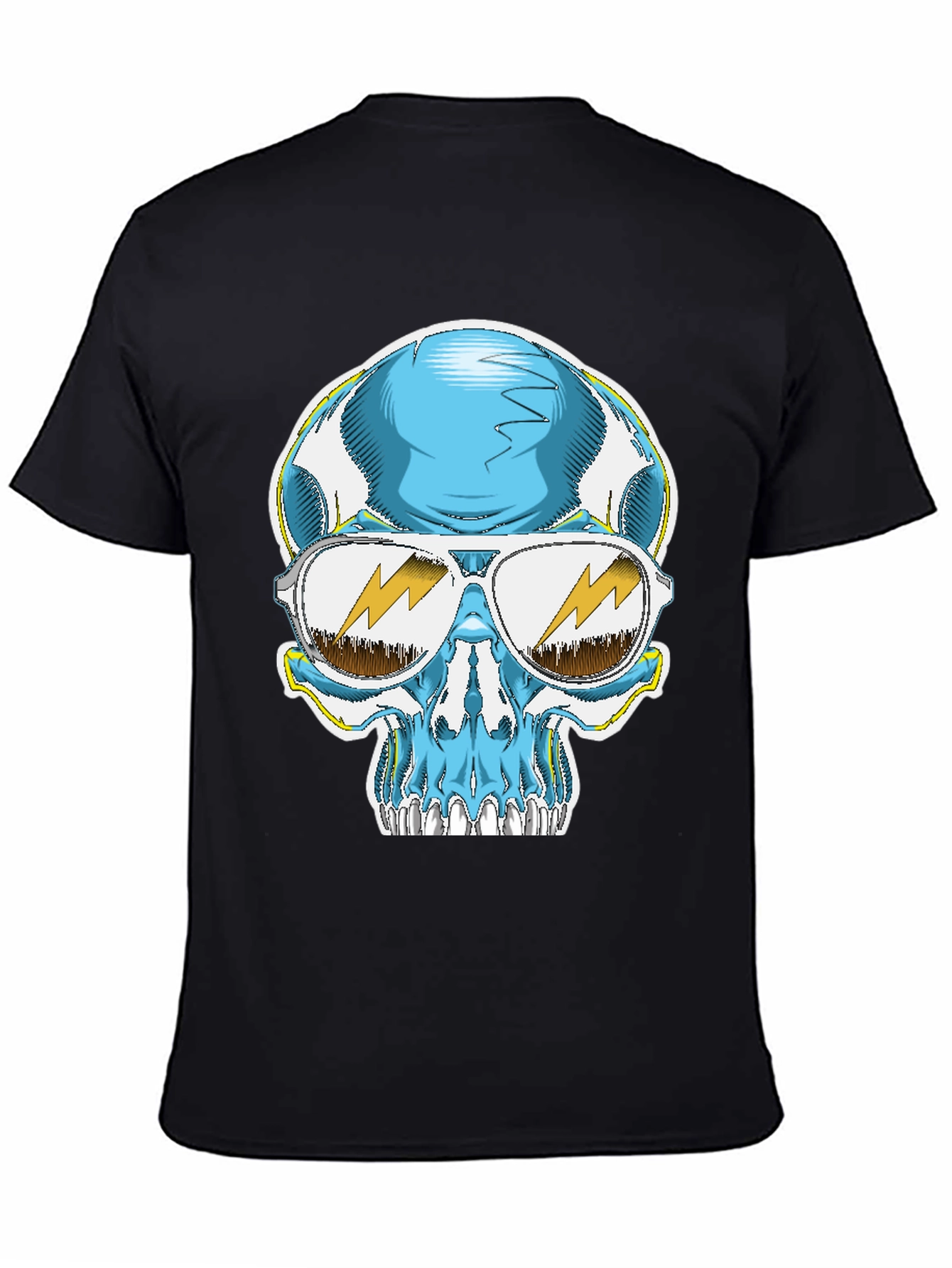Skull Graphic Tee - Cool Blue Sunglasses