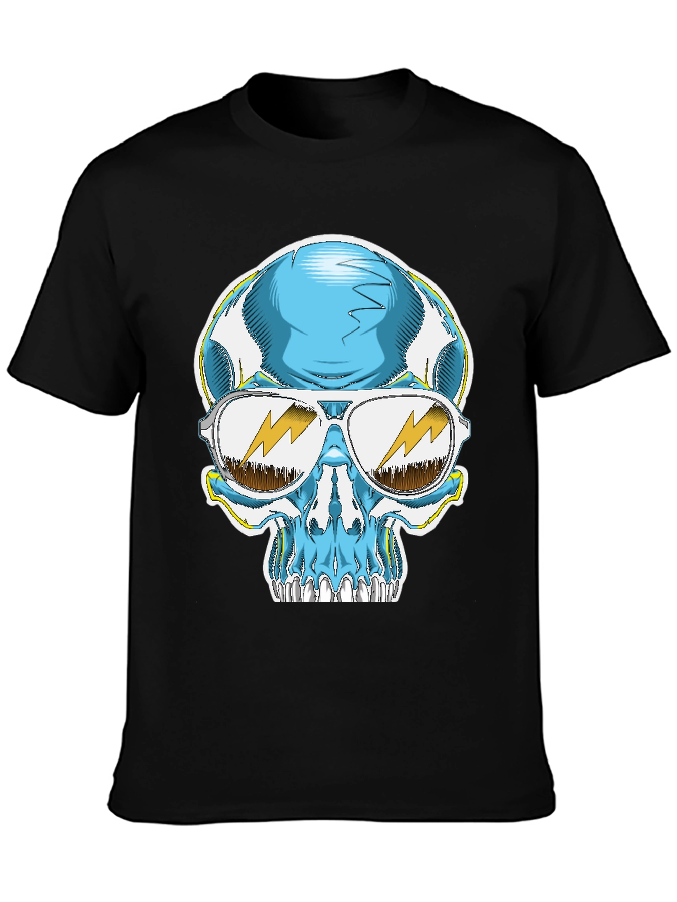 Skull Graphic Tee - Cool Blue Sunglasses