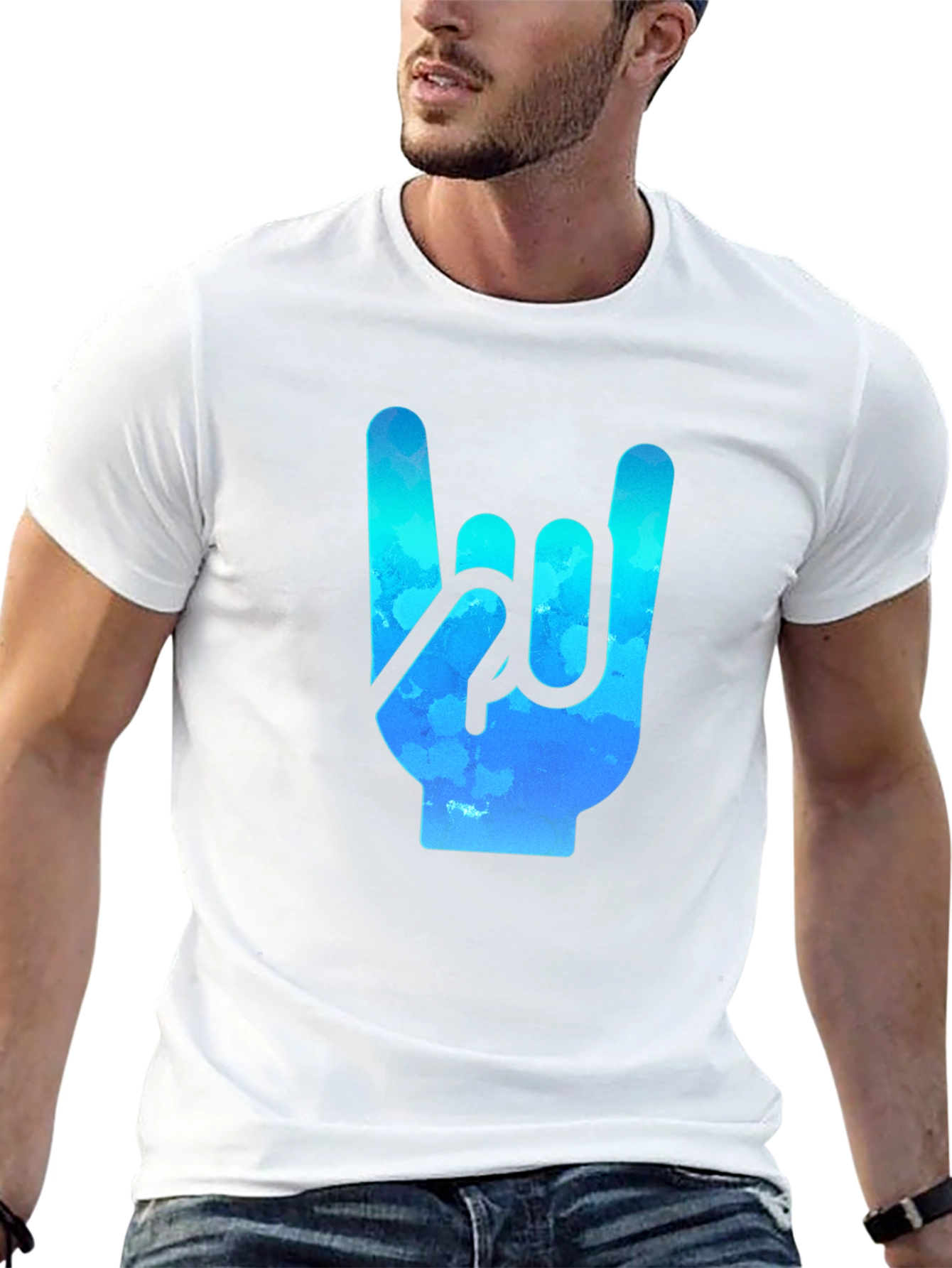 Rock On Graphic T-Shirt - Stylish Black Tee