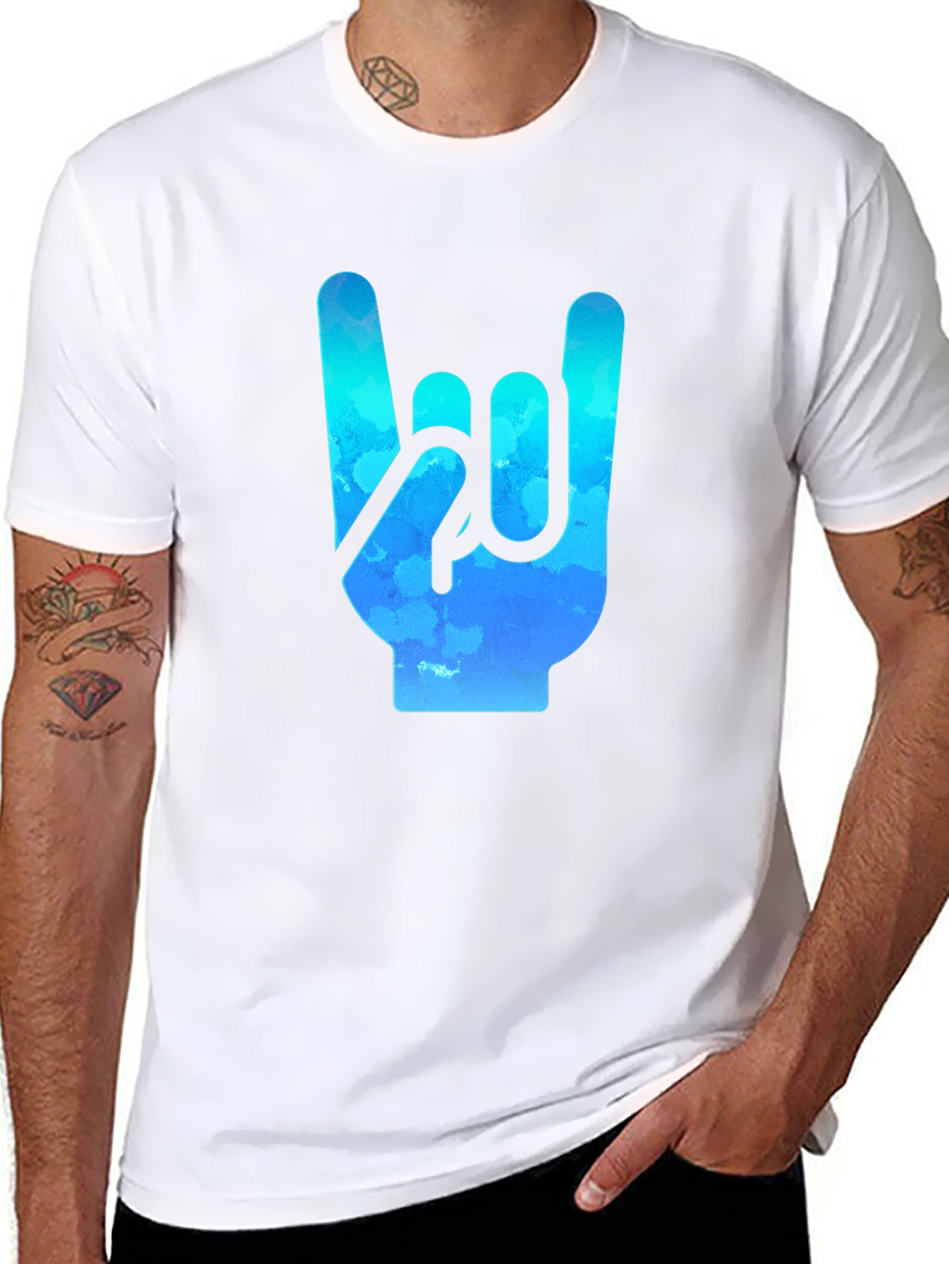 Rock On Graphic T-Shirt - Stylish Black Tee