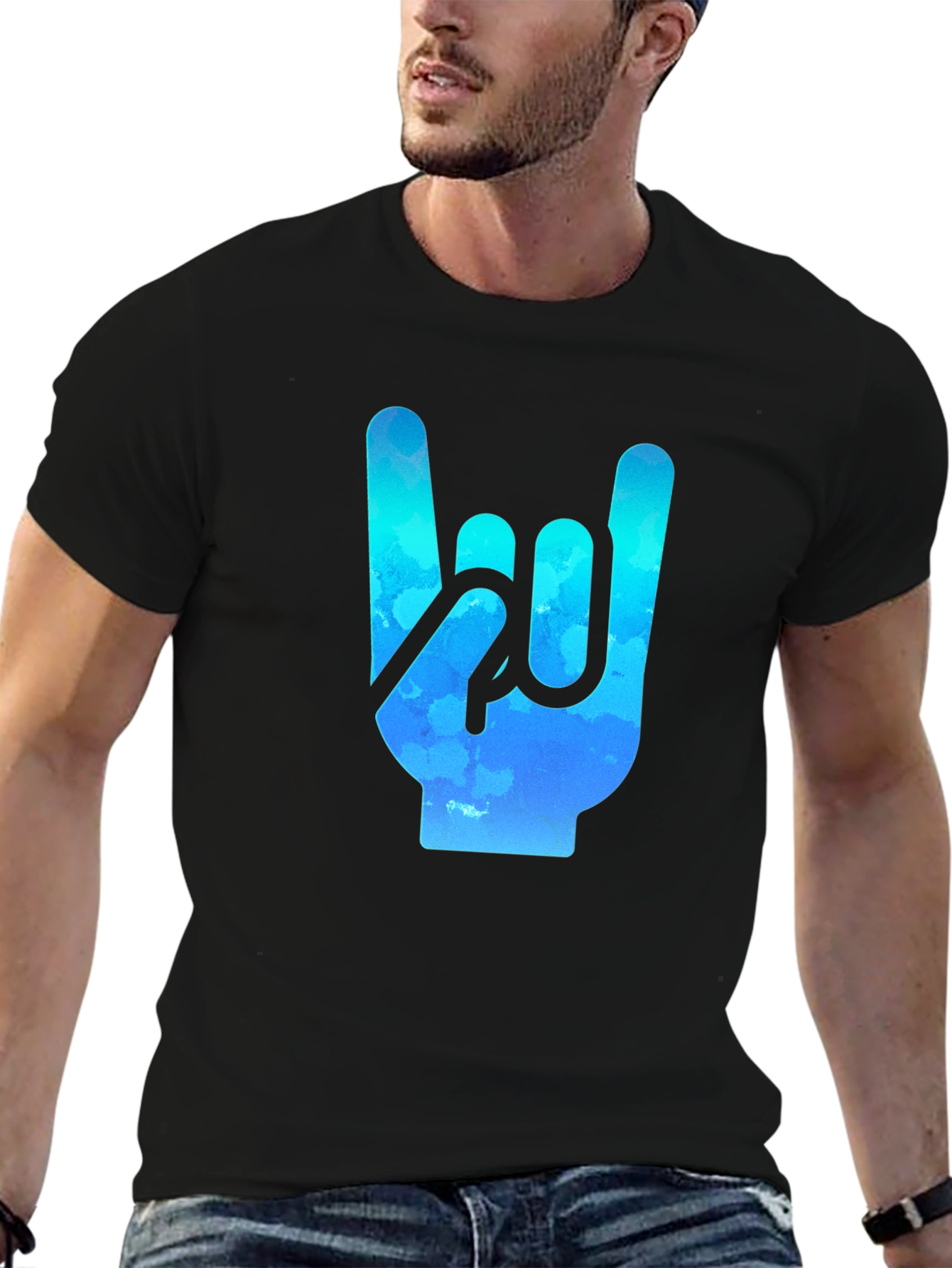 Rock On Graphic T-Shirt - Stylish Black Tee