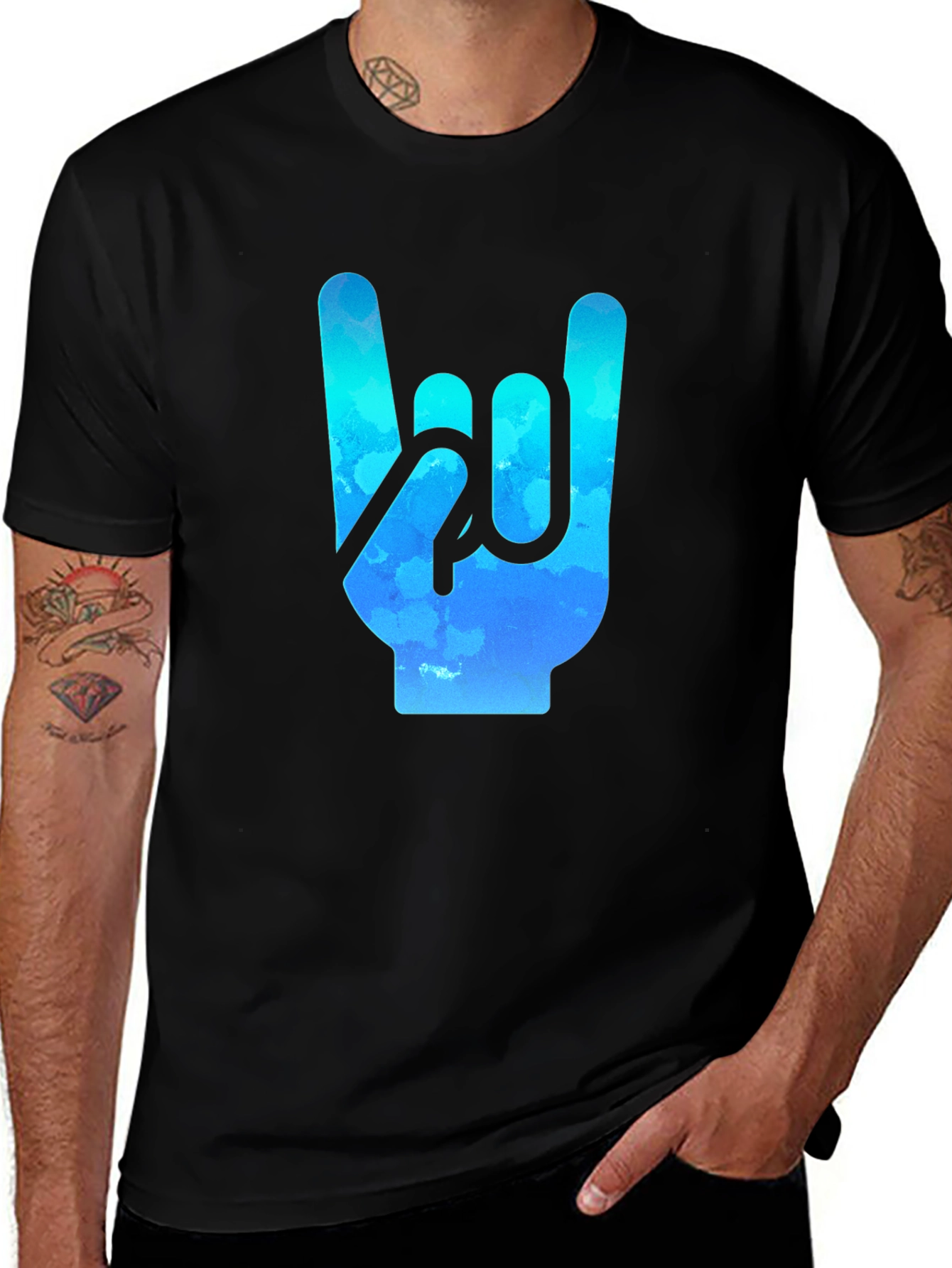 Rock On Graphic T-Shirt - Stylish Black Tee