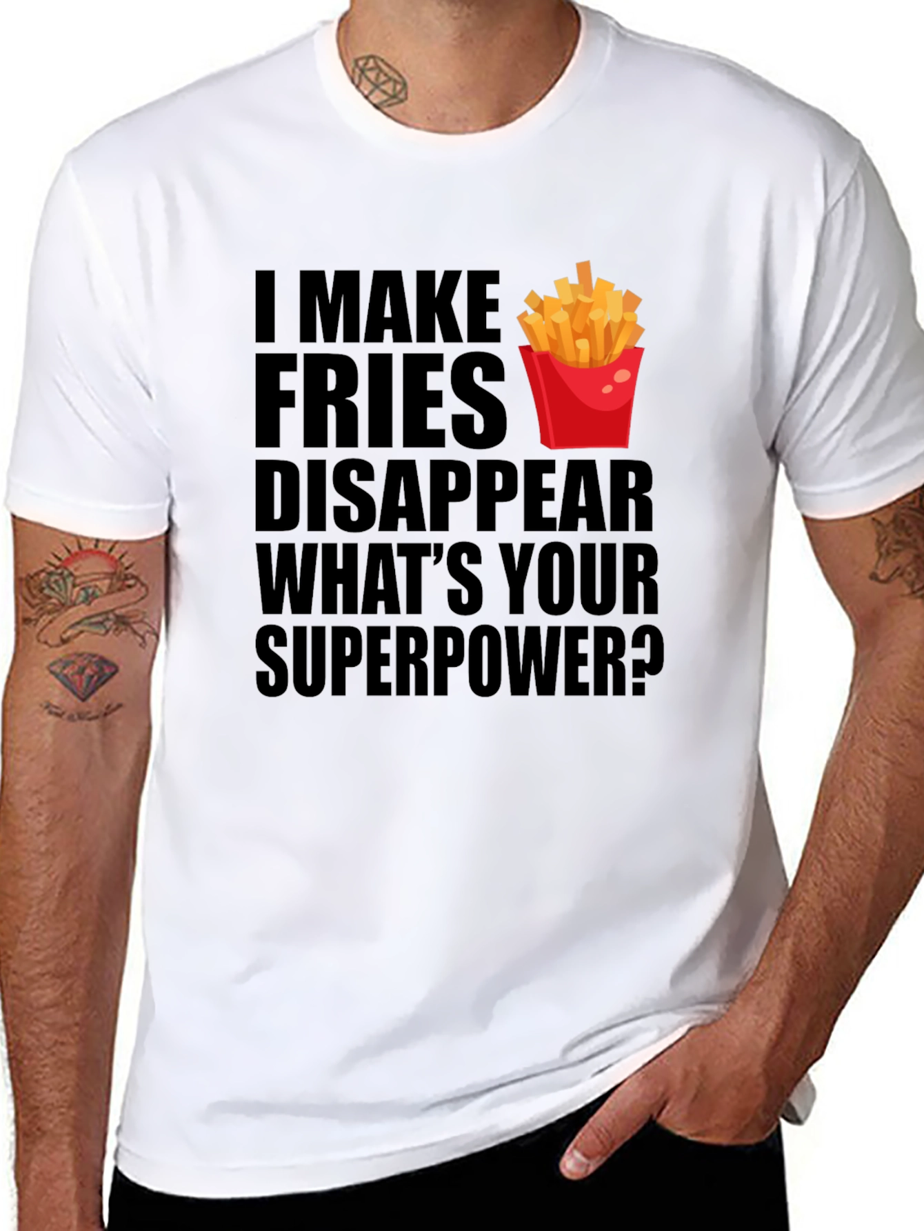 Funny Fries Disappear Graphic T-Shirt