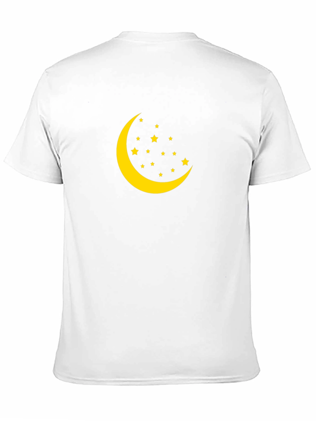 Crescent Moon and Stars Graphic Black T-Shirt