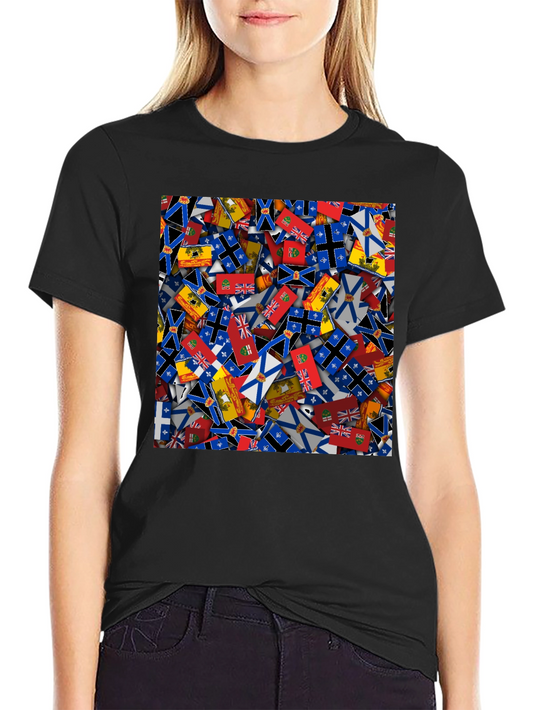 Canada Provinces Flags Graphic Tee - Black