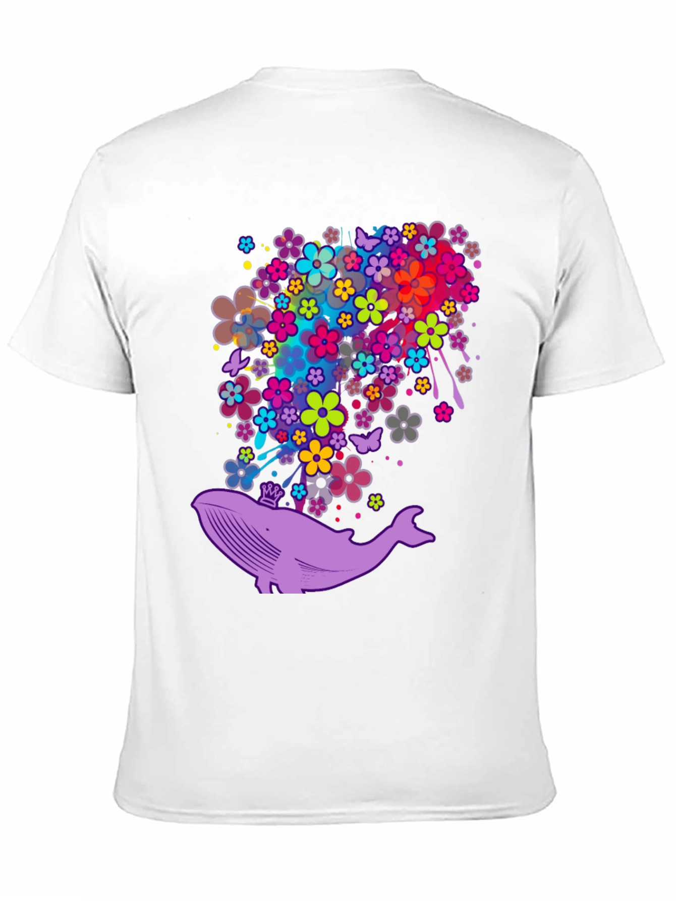 Whimsical Whale Floral T-Shirt