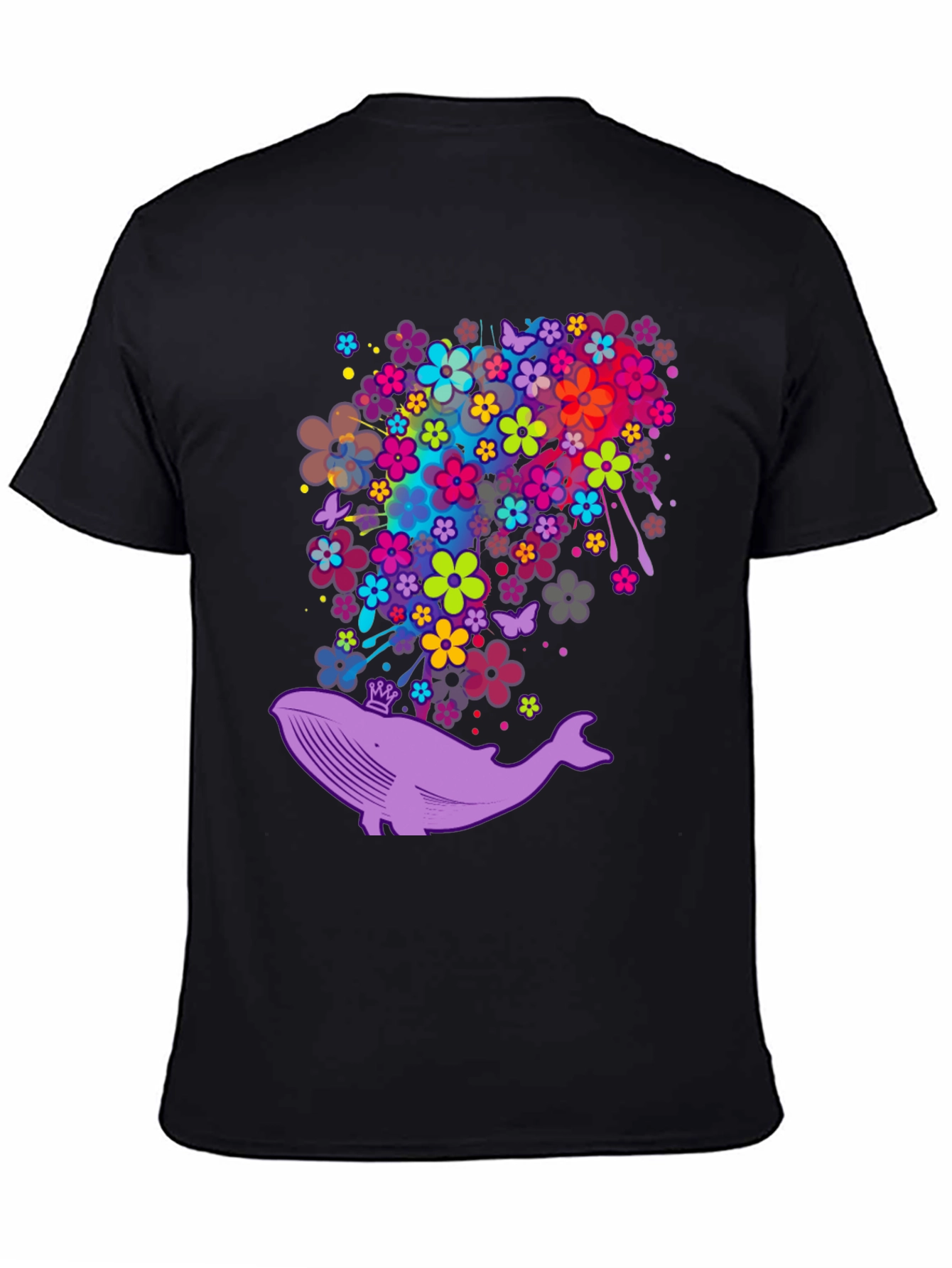 Whimsical Whale Floral T-Shirt