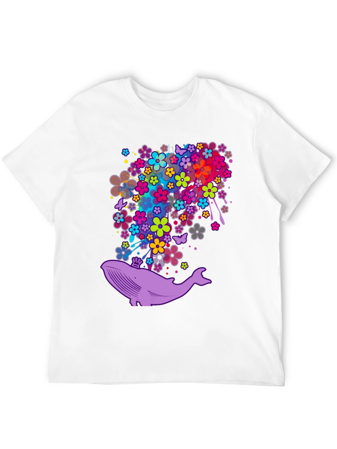 Whimsical Whale Floral T-Shirt