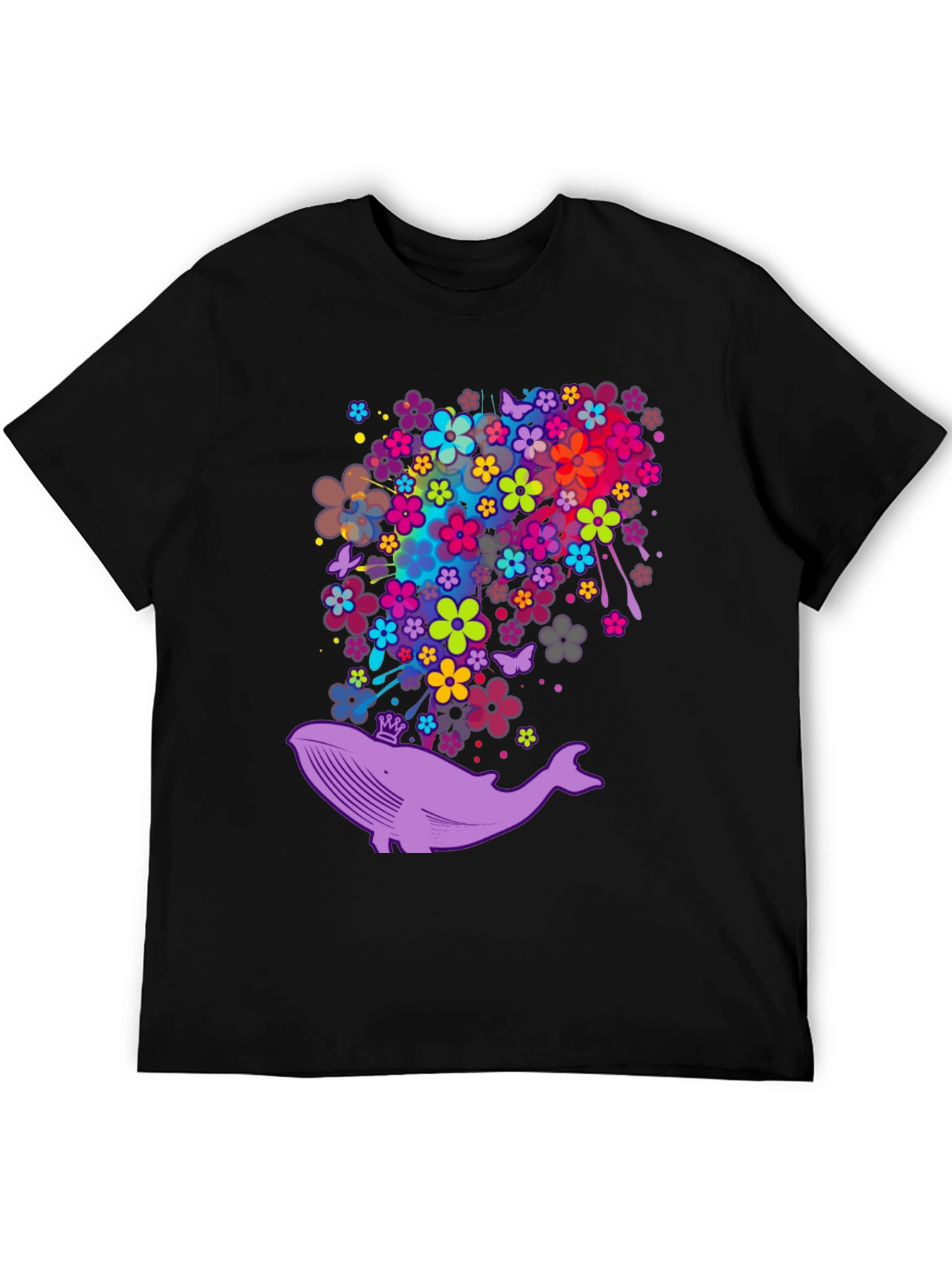 Whimsical Whale Floral T-Shirt