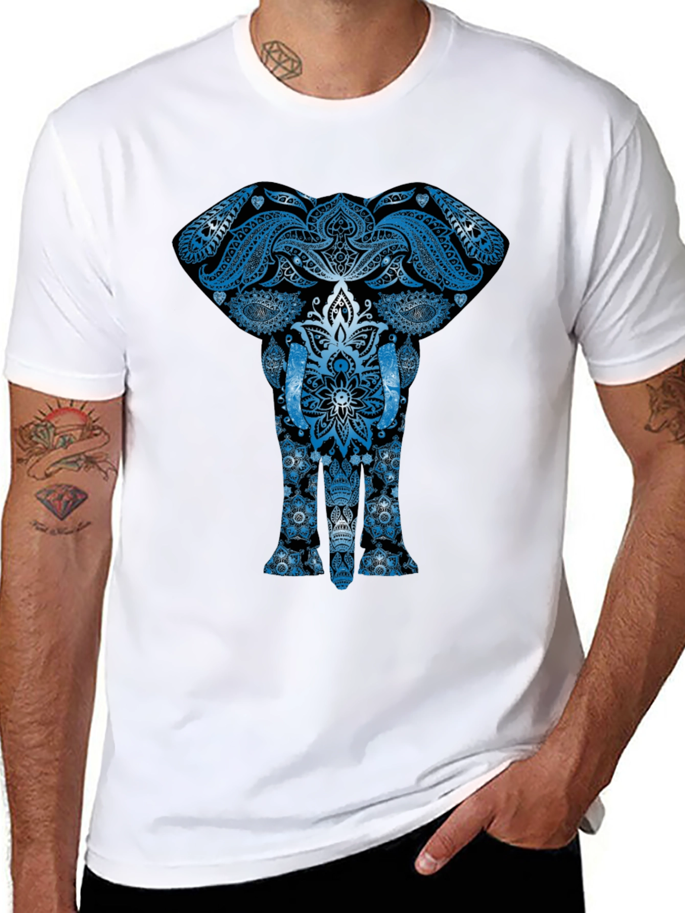 Elephant Mandala Graphic Tee - Unique Design