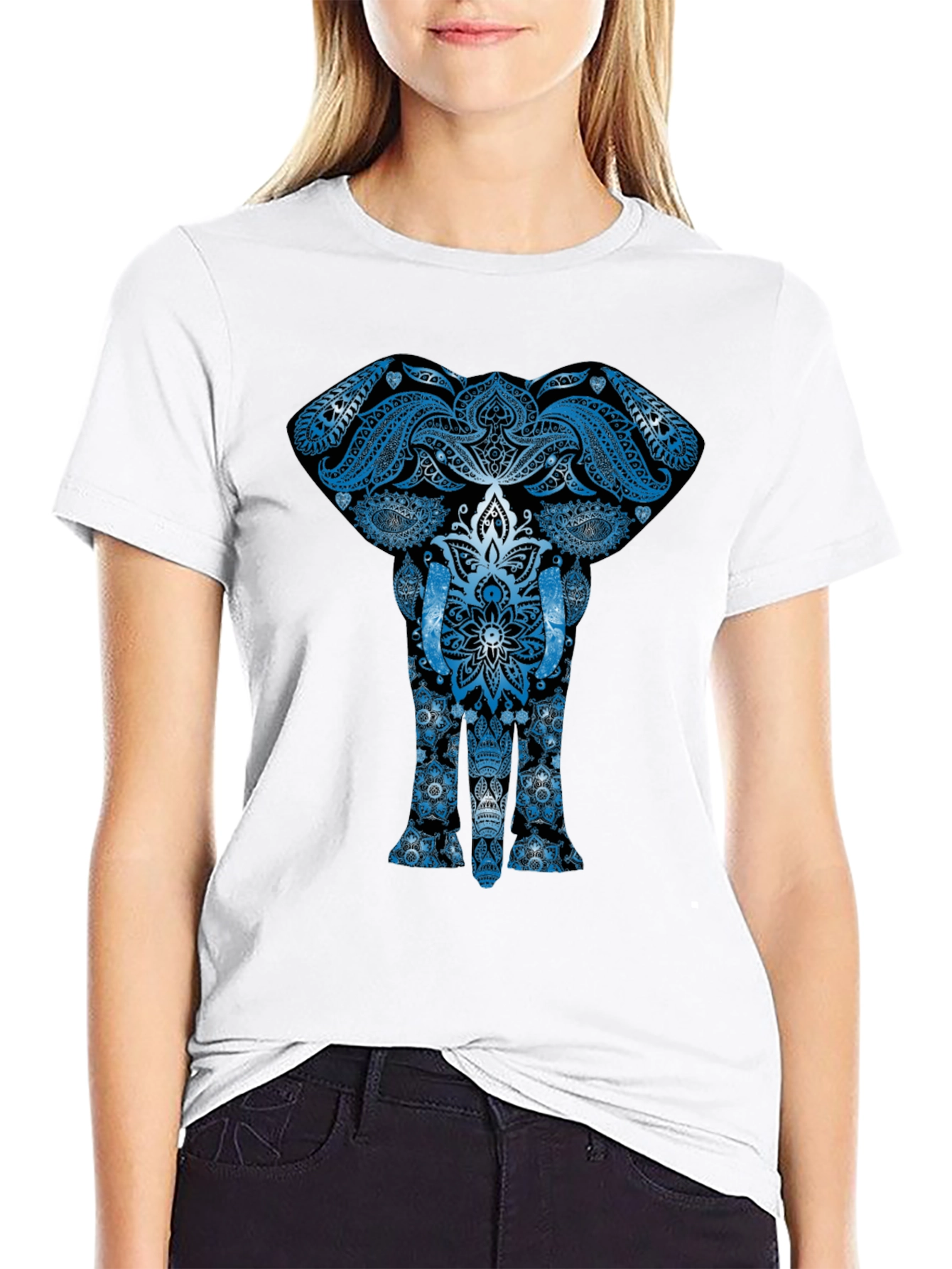 Elephant Mandala Graphic Tee - Unique Design