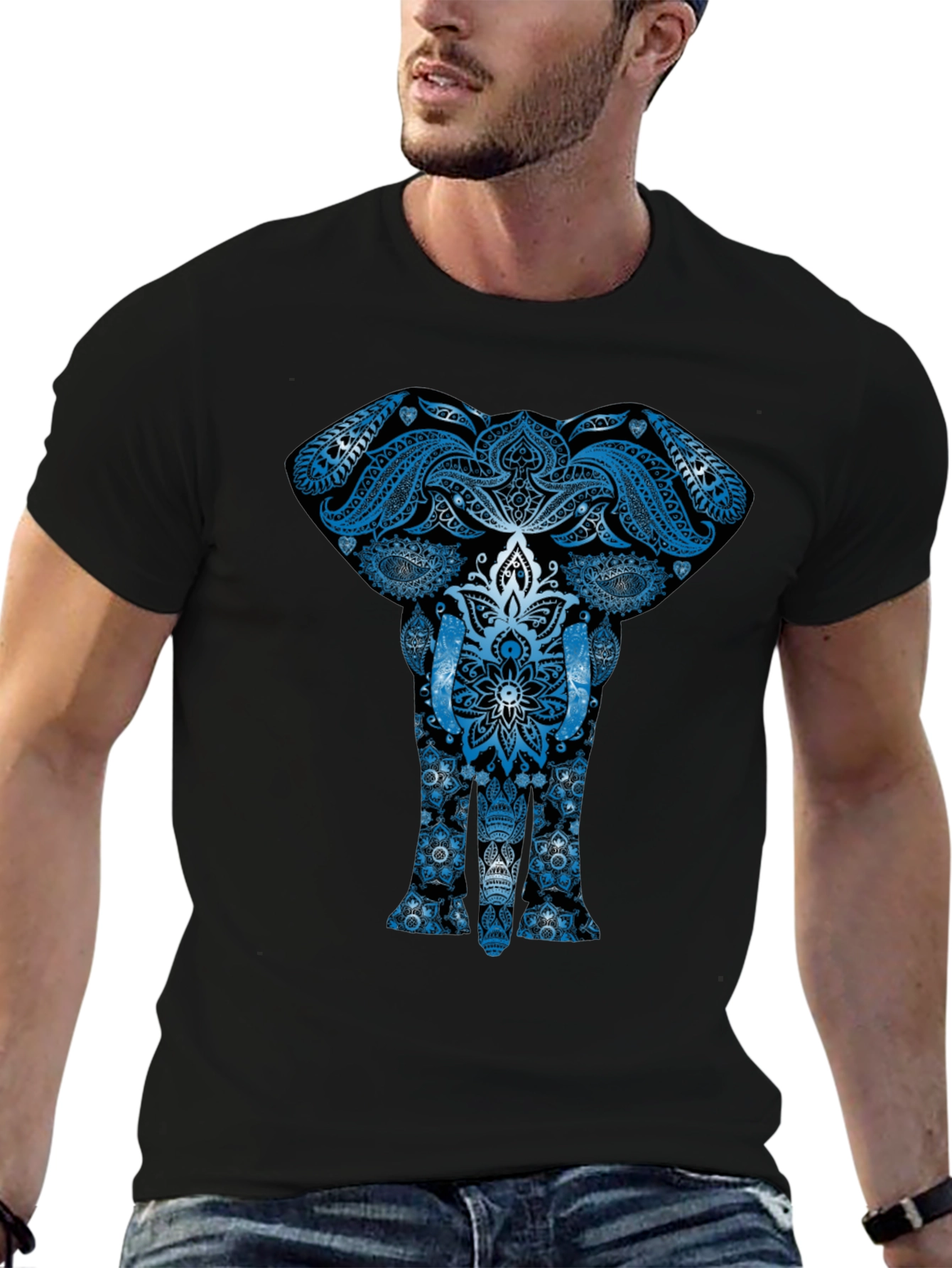 Elephant Mandala Graphic Tee - Unique Design