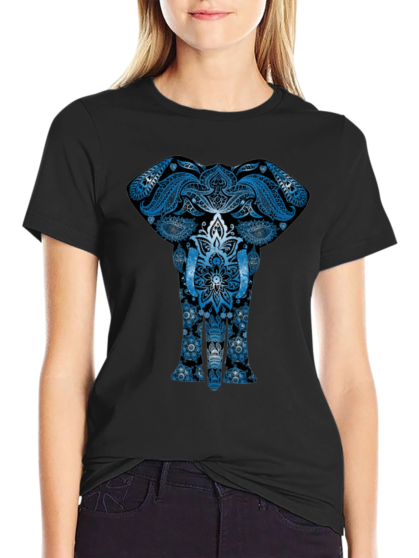 Elephant Mandala Graphic Tee - Unique Design