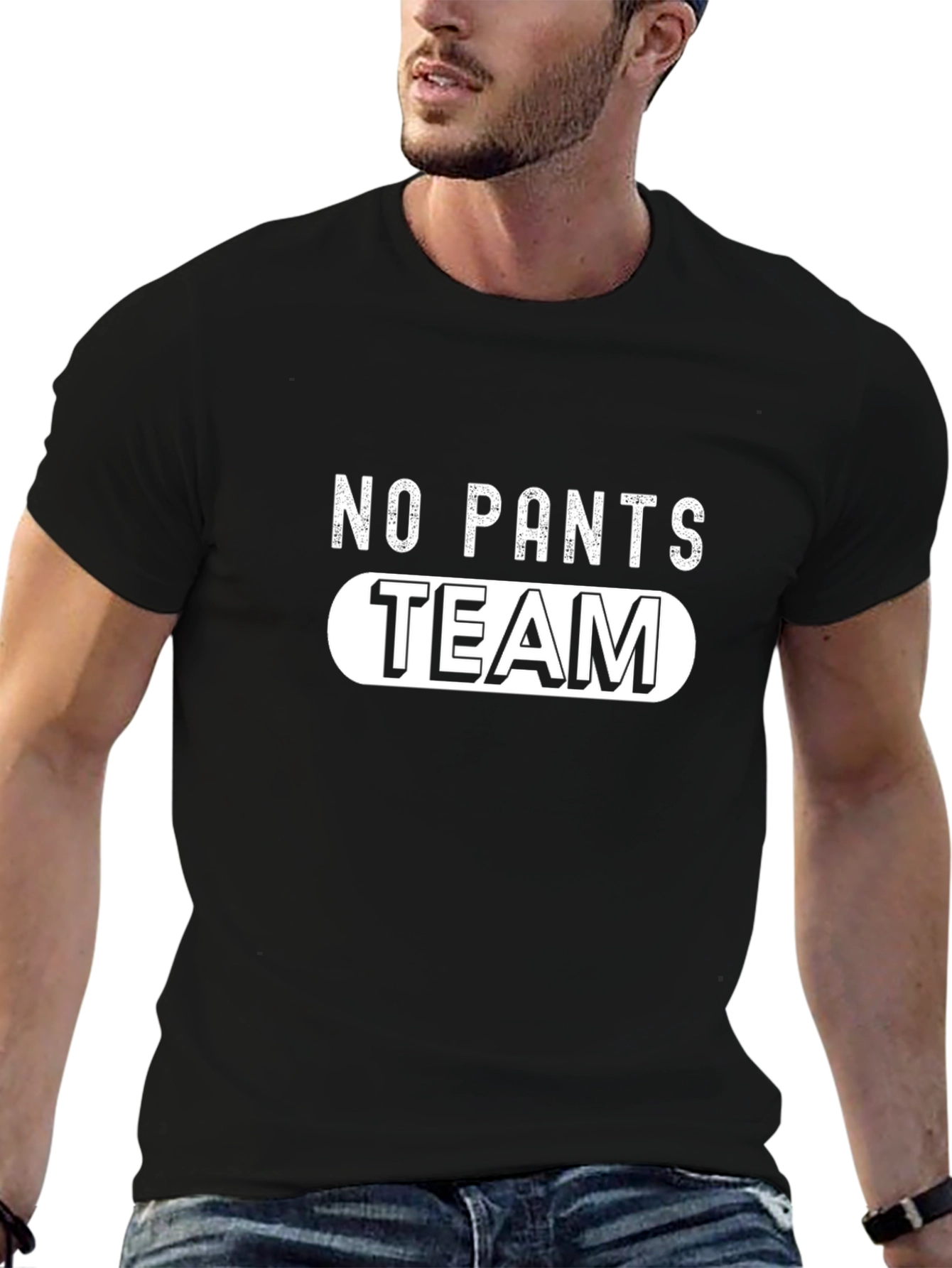 No Pants Team T-Shirt - Black Funny Tee