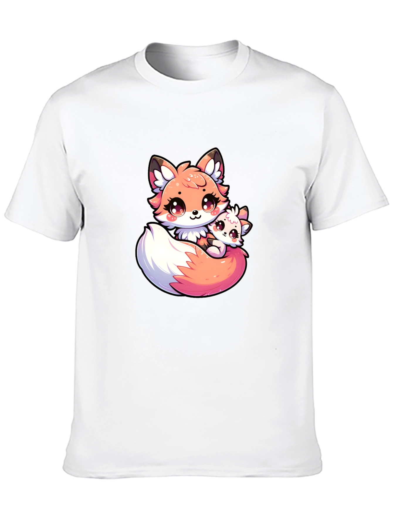 Cute Fox Family Graphic Tee - Soft & Stylish