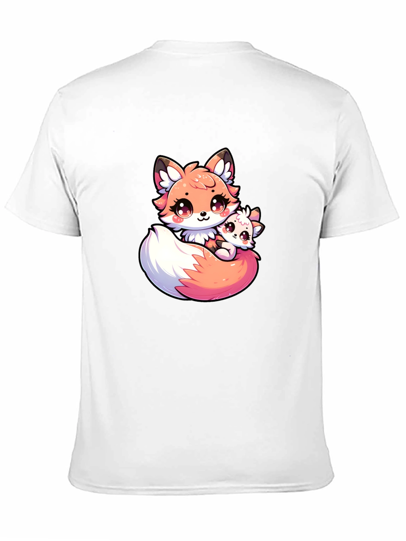 Cute Fox Family Graphic Tee - Soft & Stylish