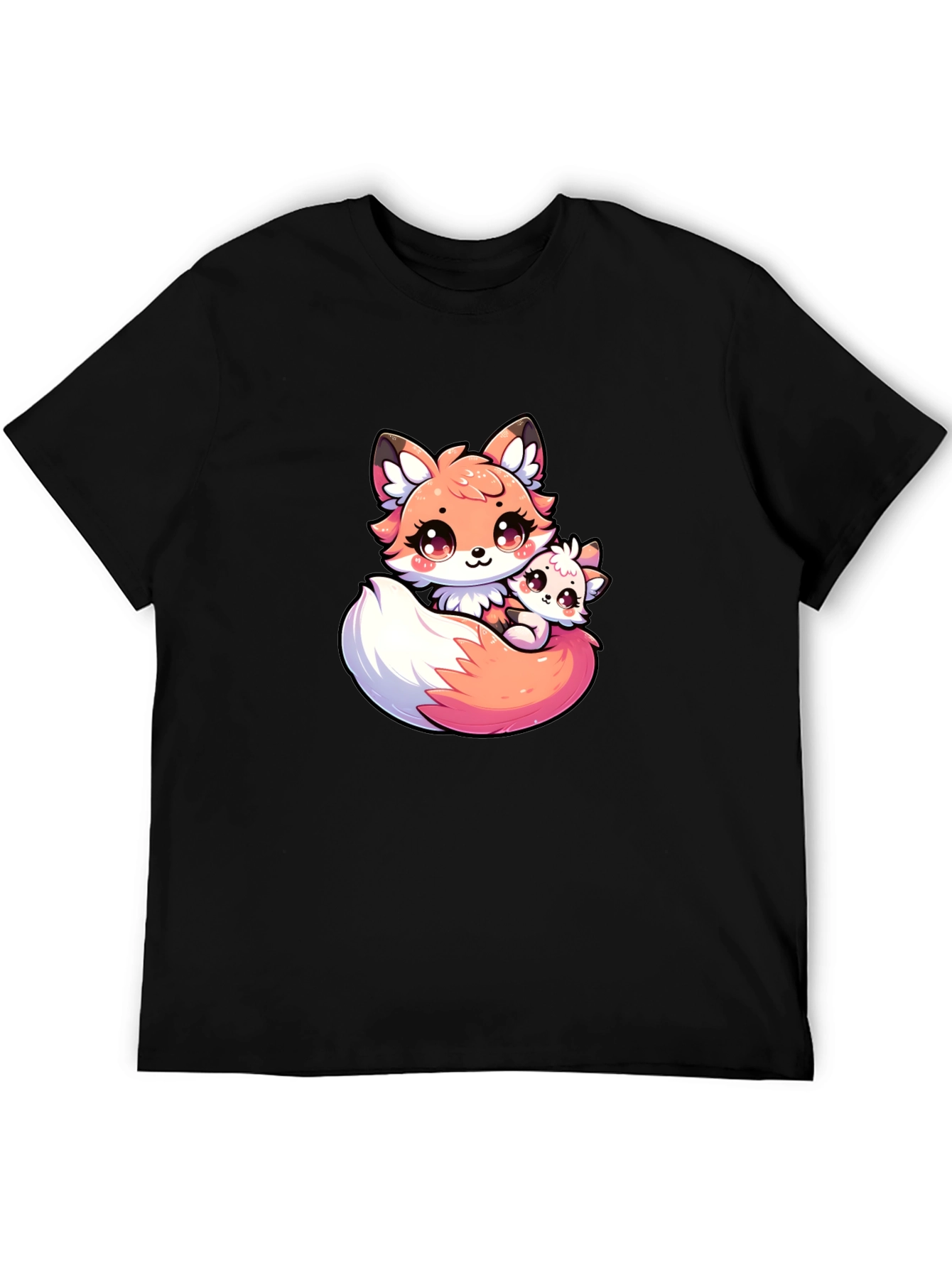 Cute Fox Family Graphic Tee - Soft & Stylish